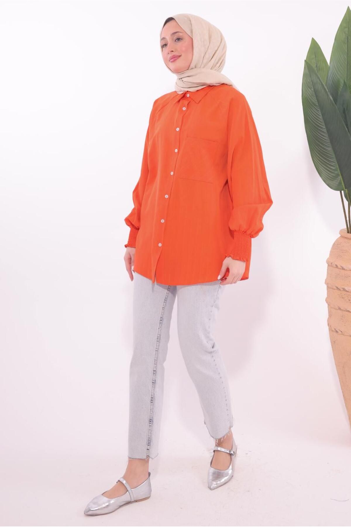 TRENDTESETTÜR-Orange Shirt Tunic (t 4800) for Women 4