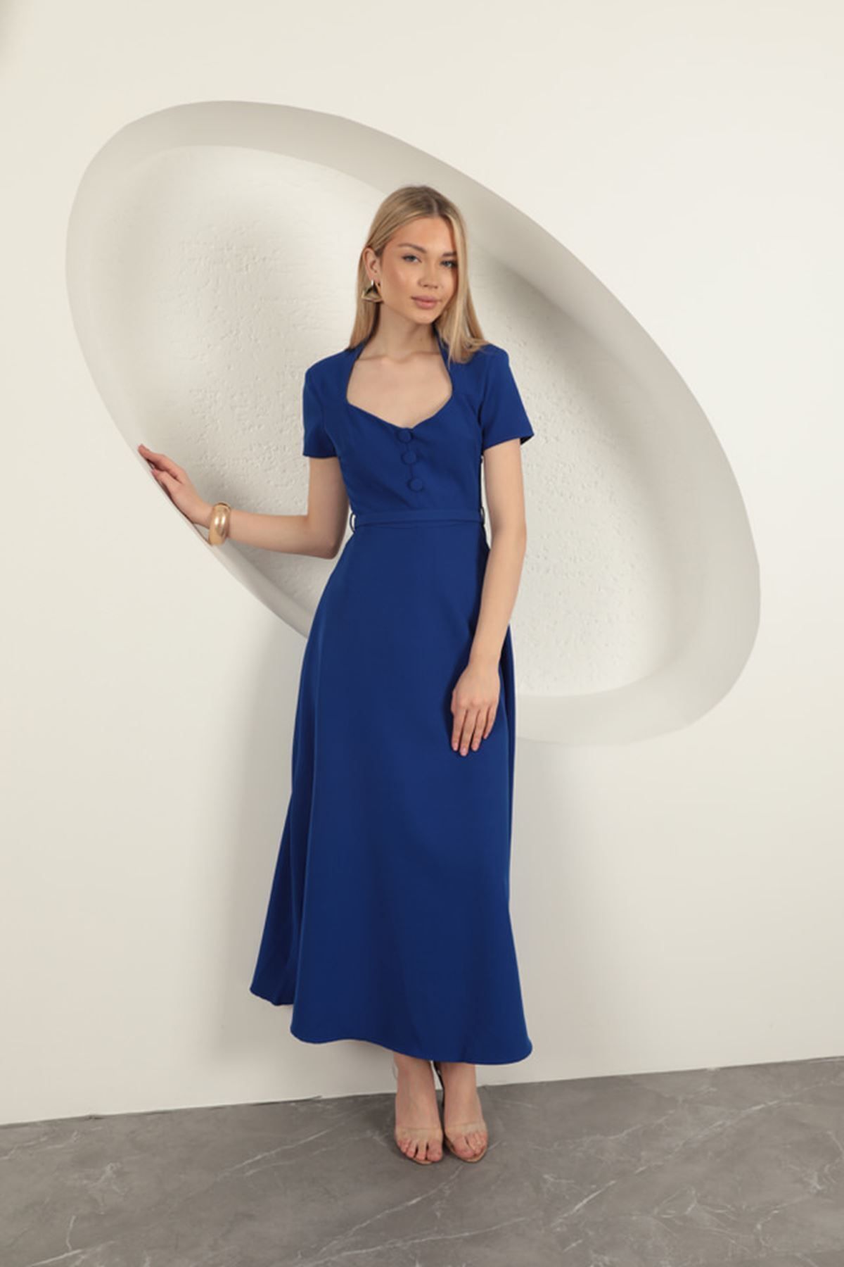 Keops-Double Atlas Fabric Belted Dress-Saks 4