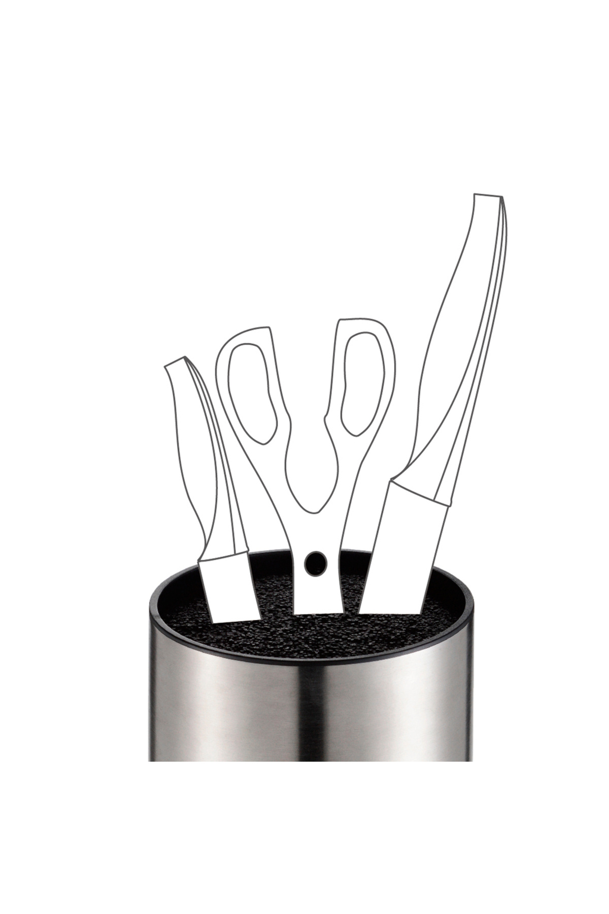 Fissman-Kitchen Knife Organizer 11x11x22 cm  (Stainless Steel) 3
