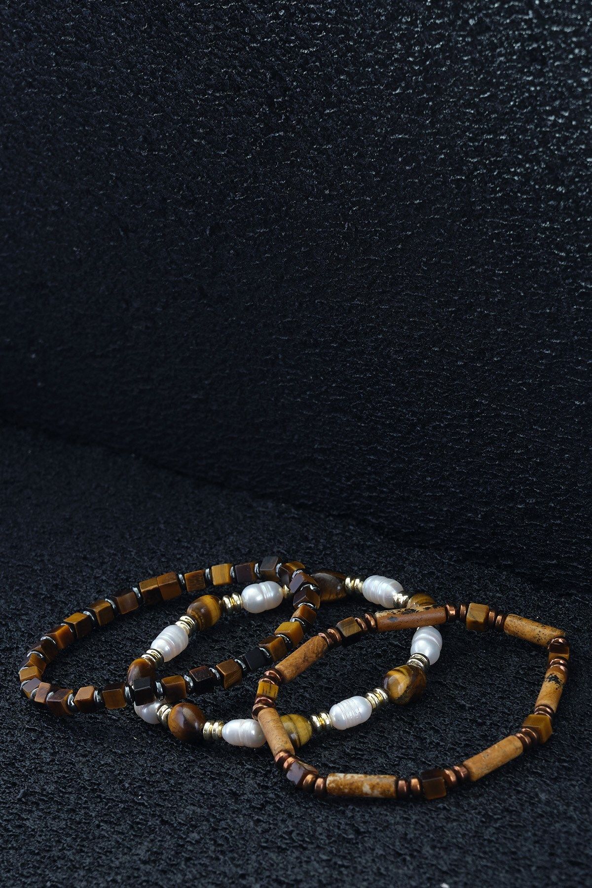 Ssilhoutte Doğaltaş-Natural Elegance: Exclusive Design with Pearl, Tiger Eye, Hematite and Jasper 3