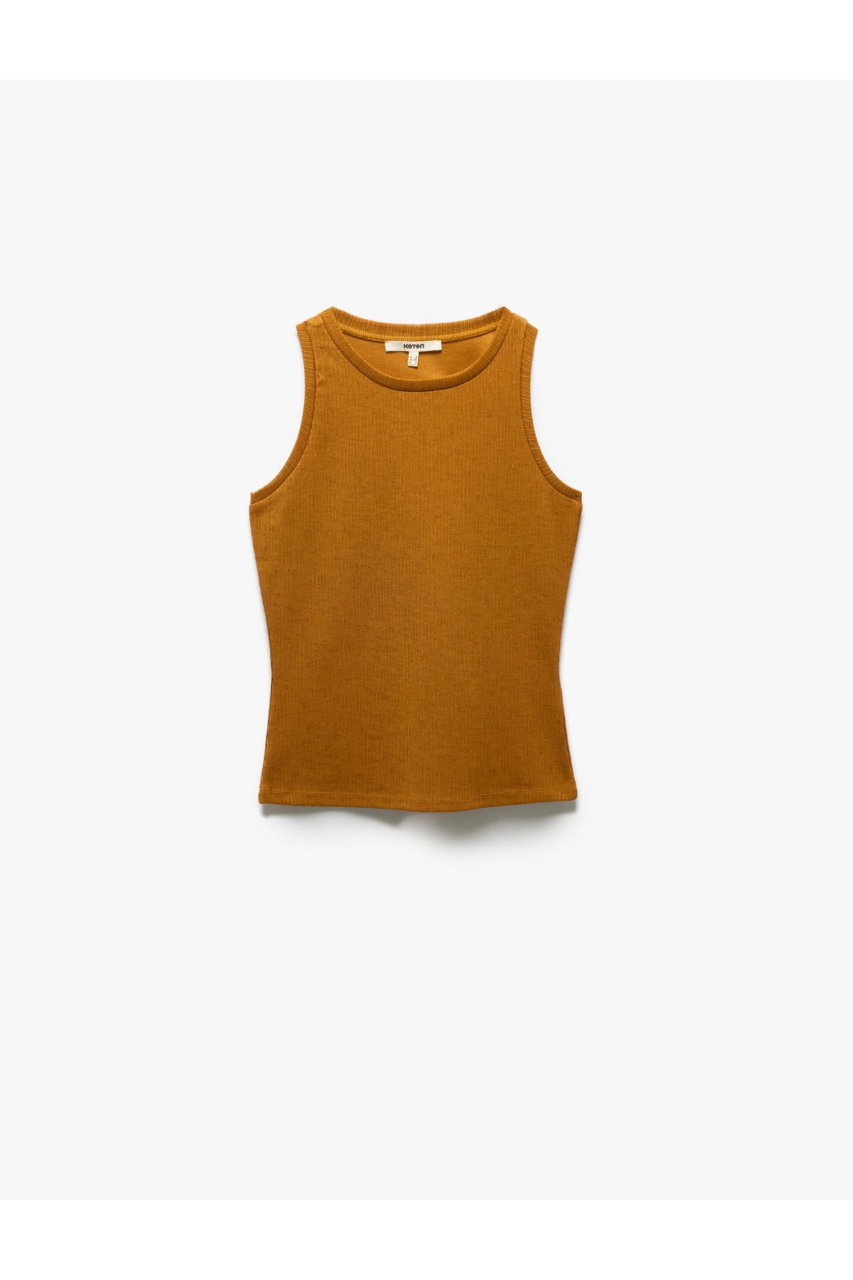 Koton-Sleeveless Crew Neck Slim Fit Basic Tank Top 3