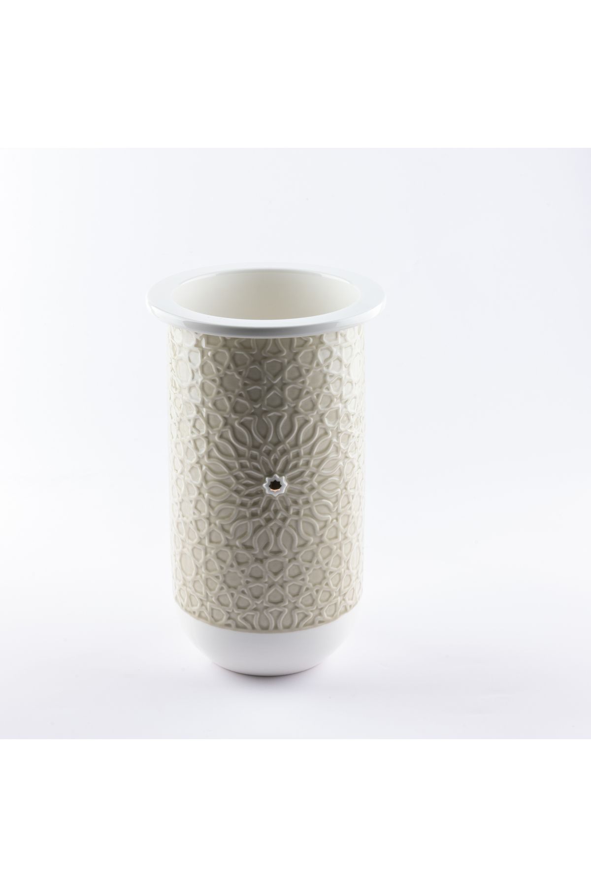 Otantik-Asalah Flower Vase , Beige and Gold Ceramic Vase , Elegant Home Décor for Ramadan 2