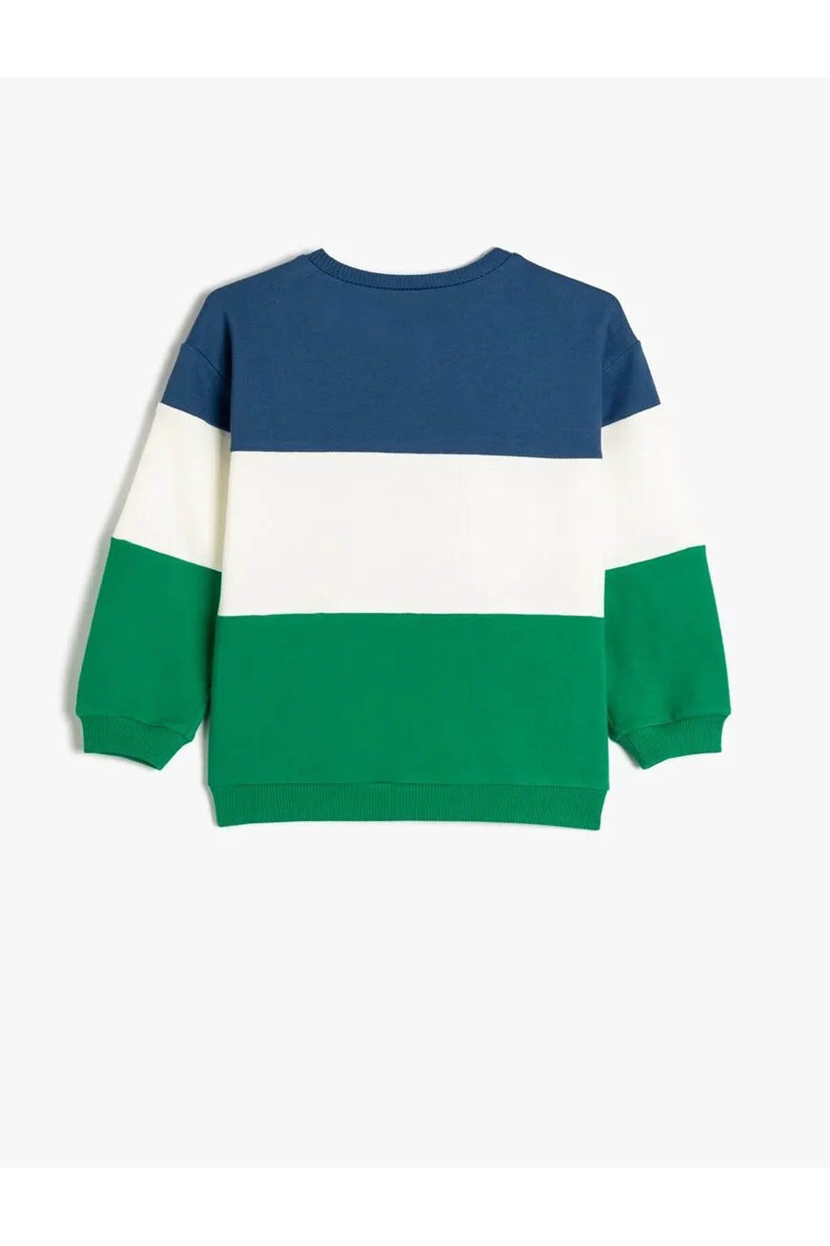 Koton-Βαμβακερό φούτερ Color Block Μακρυμάνικο Crew Neck 2