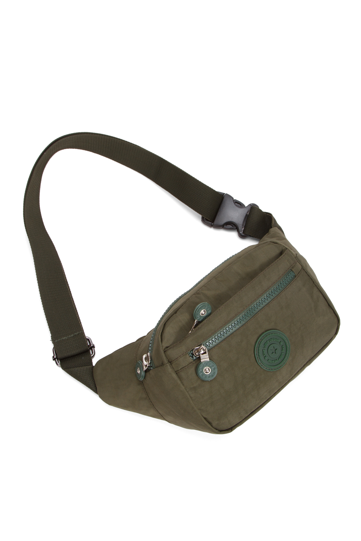 LOOP DESIGN Siyah Unisex Krinkıl Kumaş Bel Ve Çapraz Omuz Çantası & Freebag