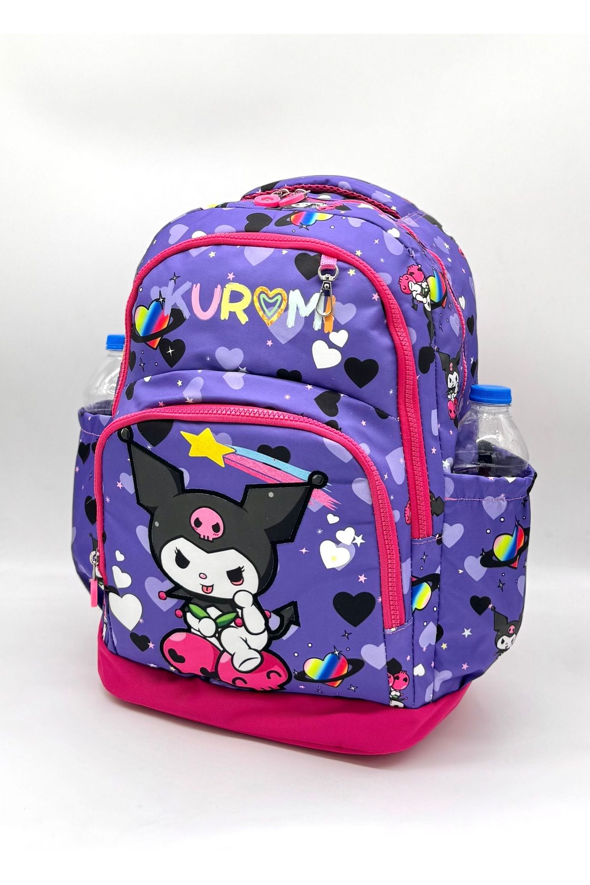 Harmela-First School Bag - Set of 3 Purple Character Pattern, for Girl 4