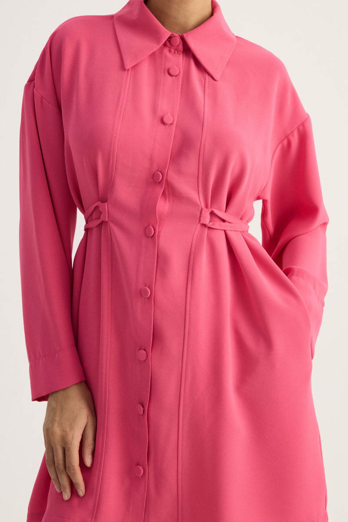 ZÜLAYS-Fuchsia Shirt Collar Tunic 6