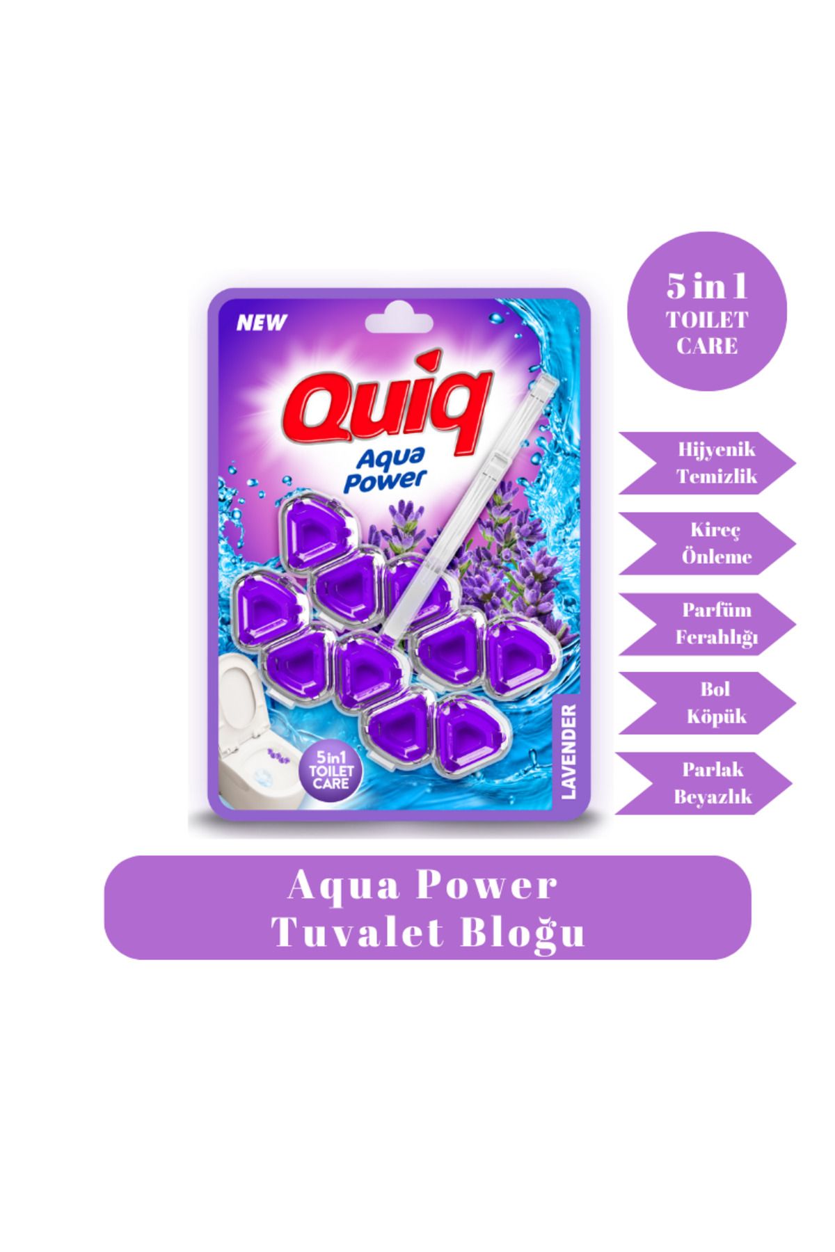 quiq Wc Aqua Power 2'li Paket Klozet Bloğu Lavanta Kokulu