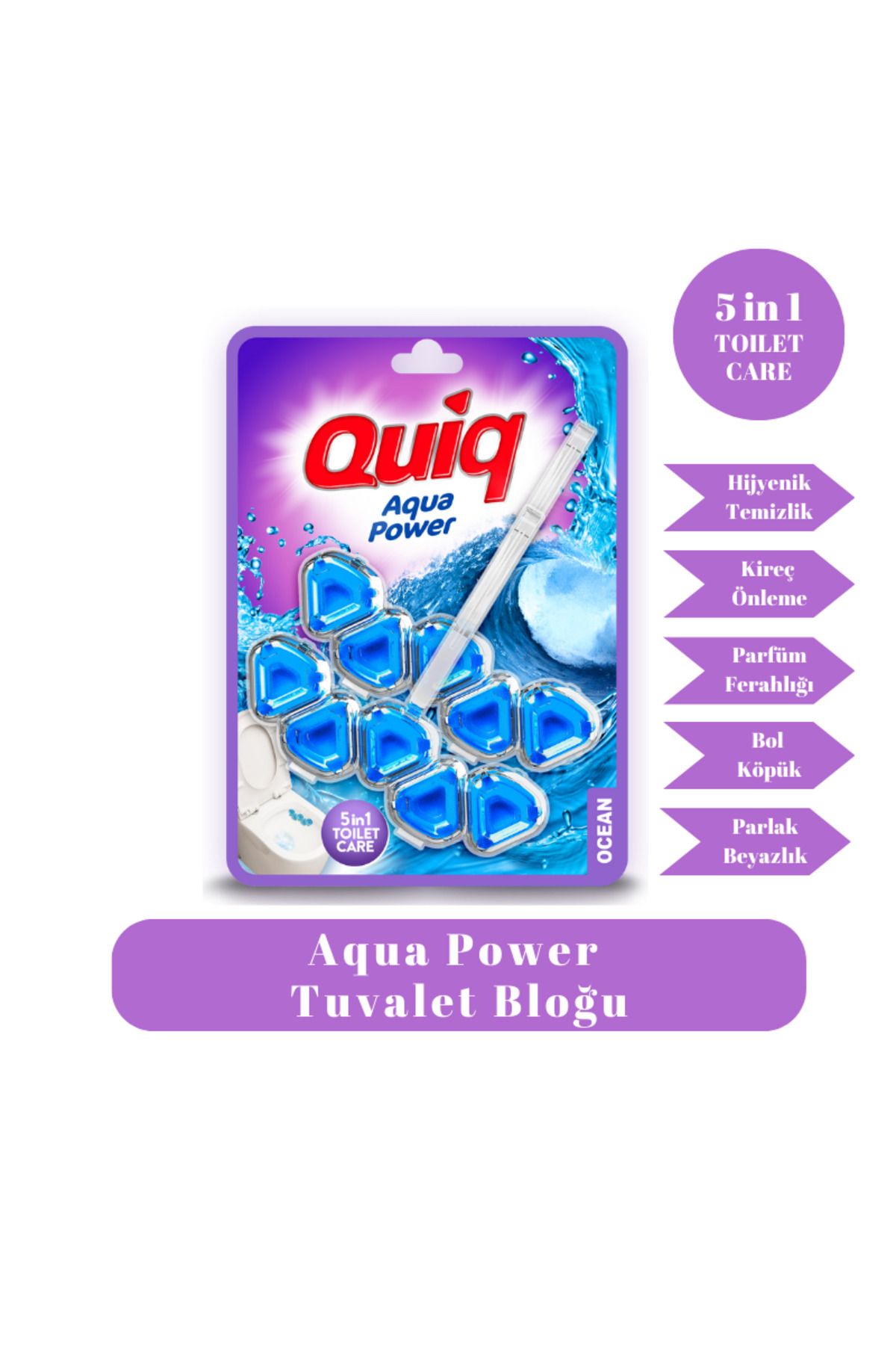 quiq Wc Aqua Power 2'li Paket Klozet Bloğu Okyanus Kokulu