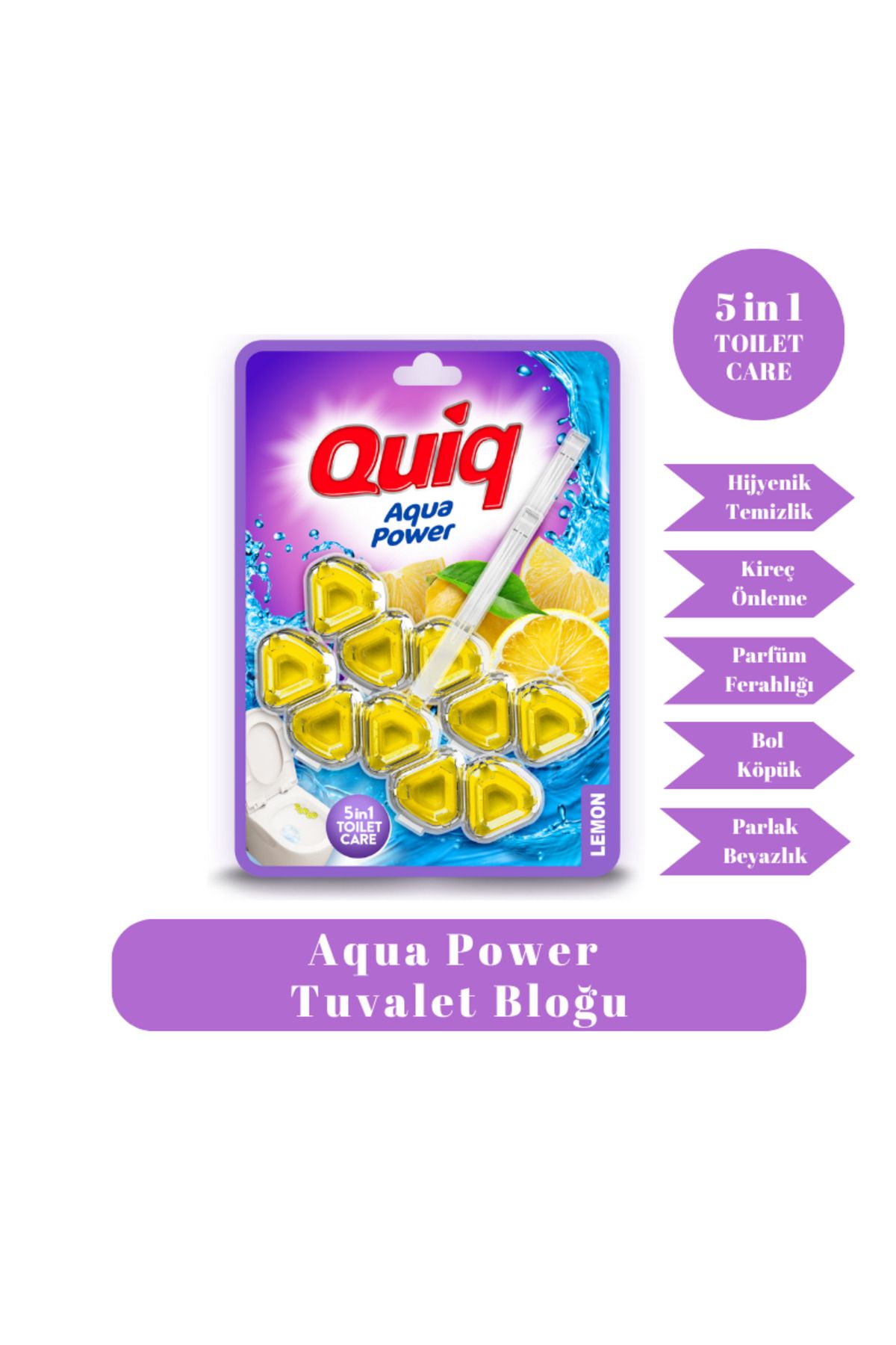 quiq Wc Aqua Power 2'li Paket Klozet Bloğu Limon Kokulu