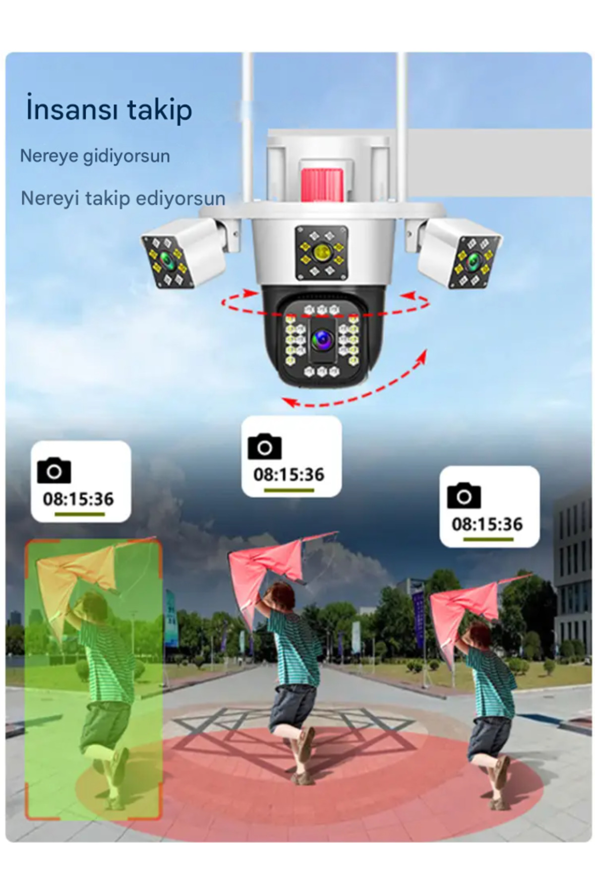 qasul IPC360Home 3/4 Lens 12/16MP Kablosuz Güvenlik CCTV Açık Kamera 10x Zoom 360 Derece Su Geçirmez fotoğrafı 3 (önizleme)