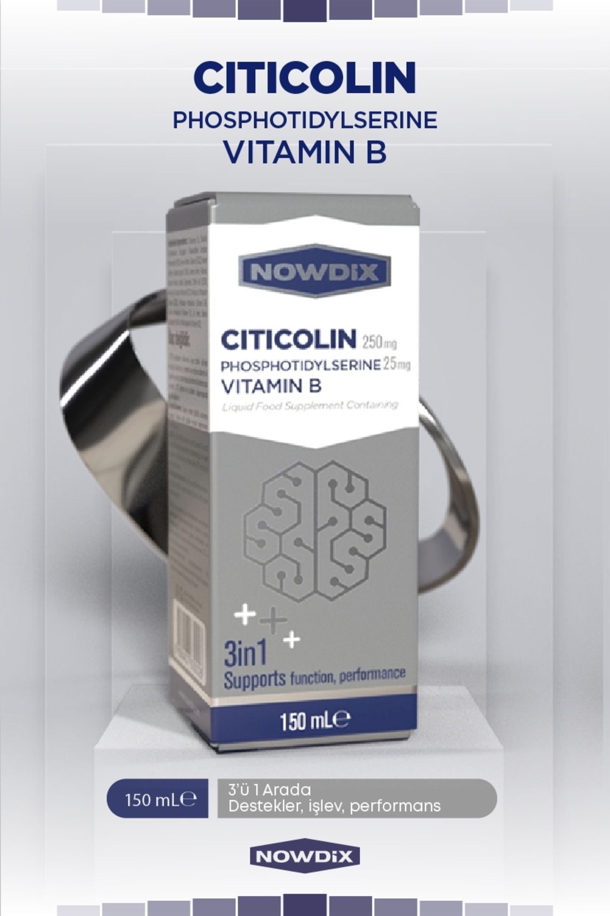 Nowdix-Supplement Food Containing Citicolin Phosphotydylcerin 150 ml 1