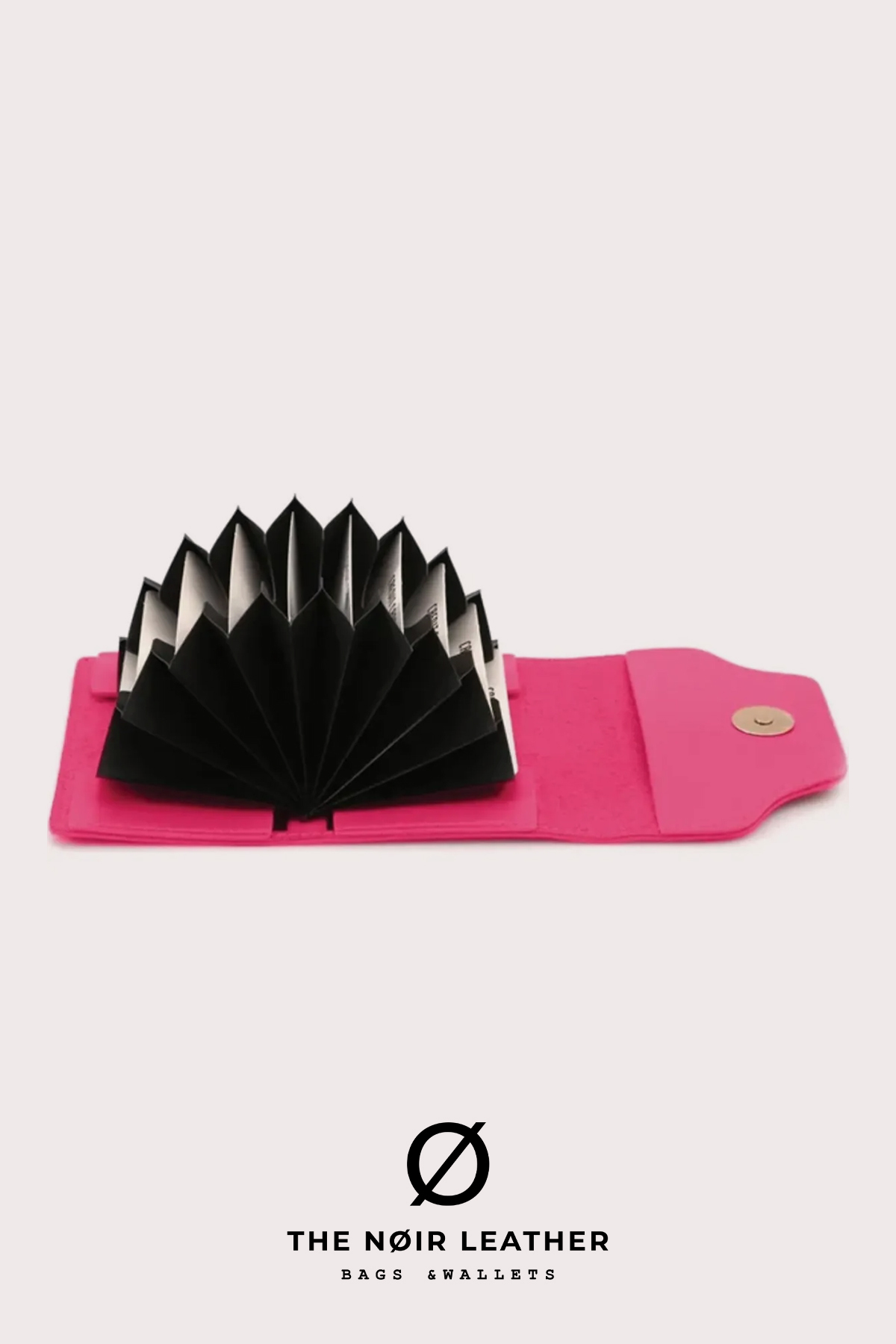 The Noir Leather Eliya Fuşya Akordion Kartlık görsel 3
