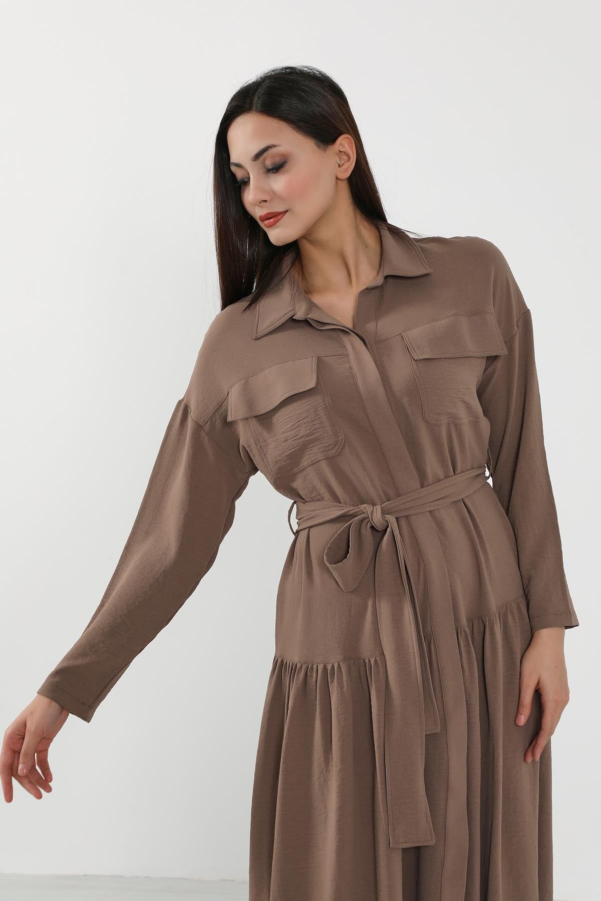 Aisha's Design-Relaxed Fit Aerobin Shirt Dress,Elb-09 2