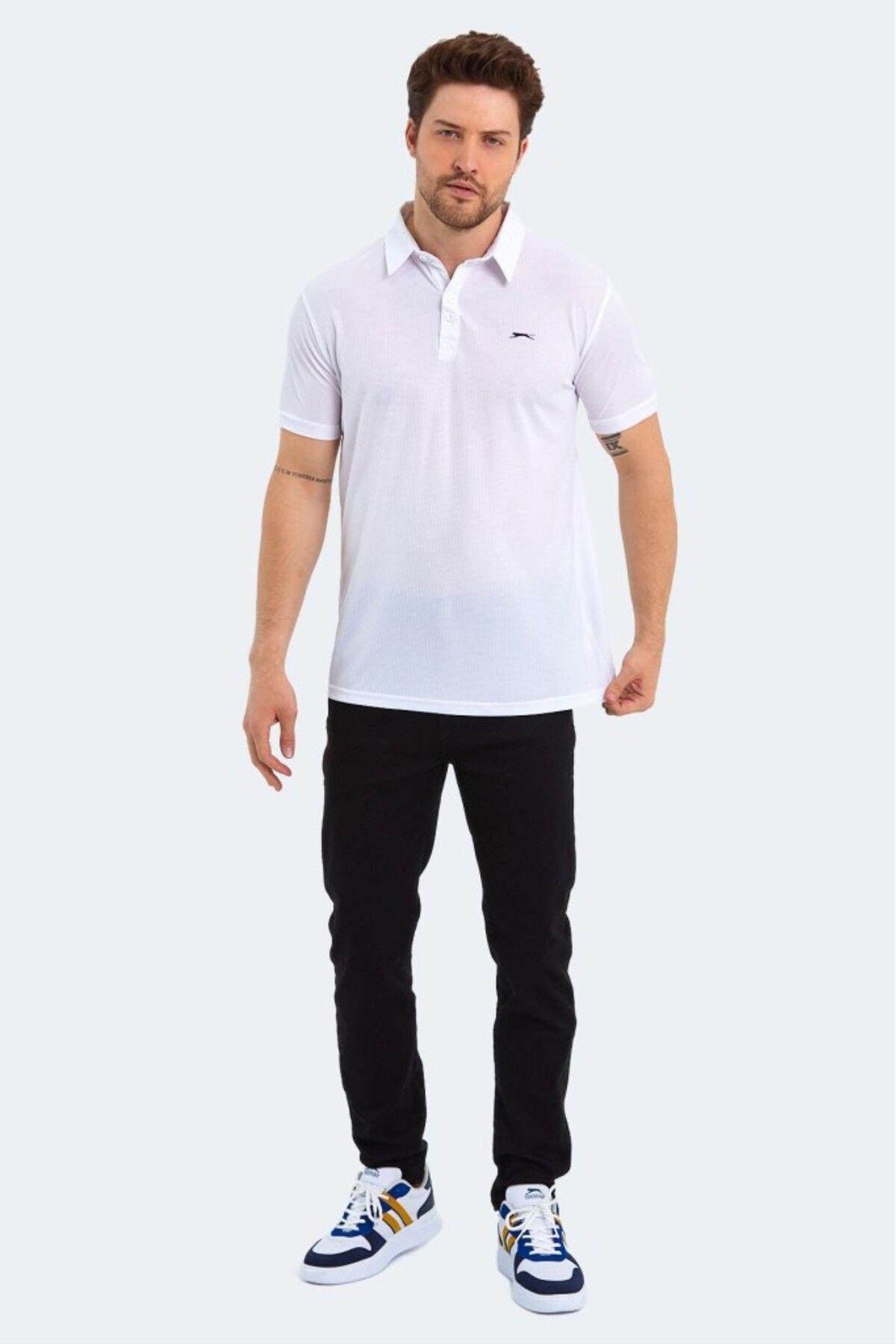 تی شرت یقه پولو سفید مردانه 000 اورجینال Slazenger