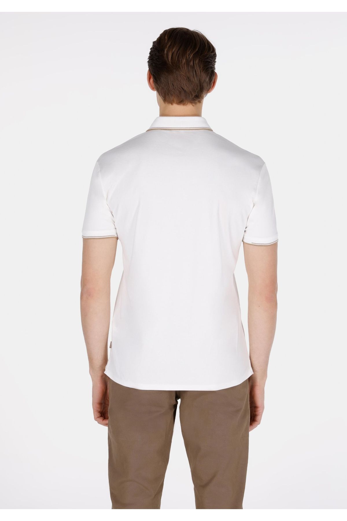 Colin's-Slim Fit Polo Neck Plain Men's White Short Sleeve T-Shirt Cl 1073964 2