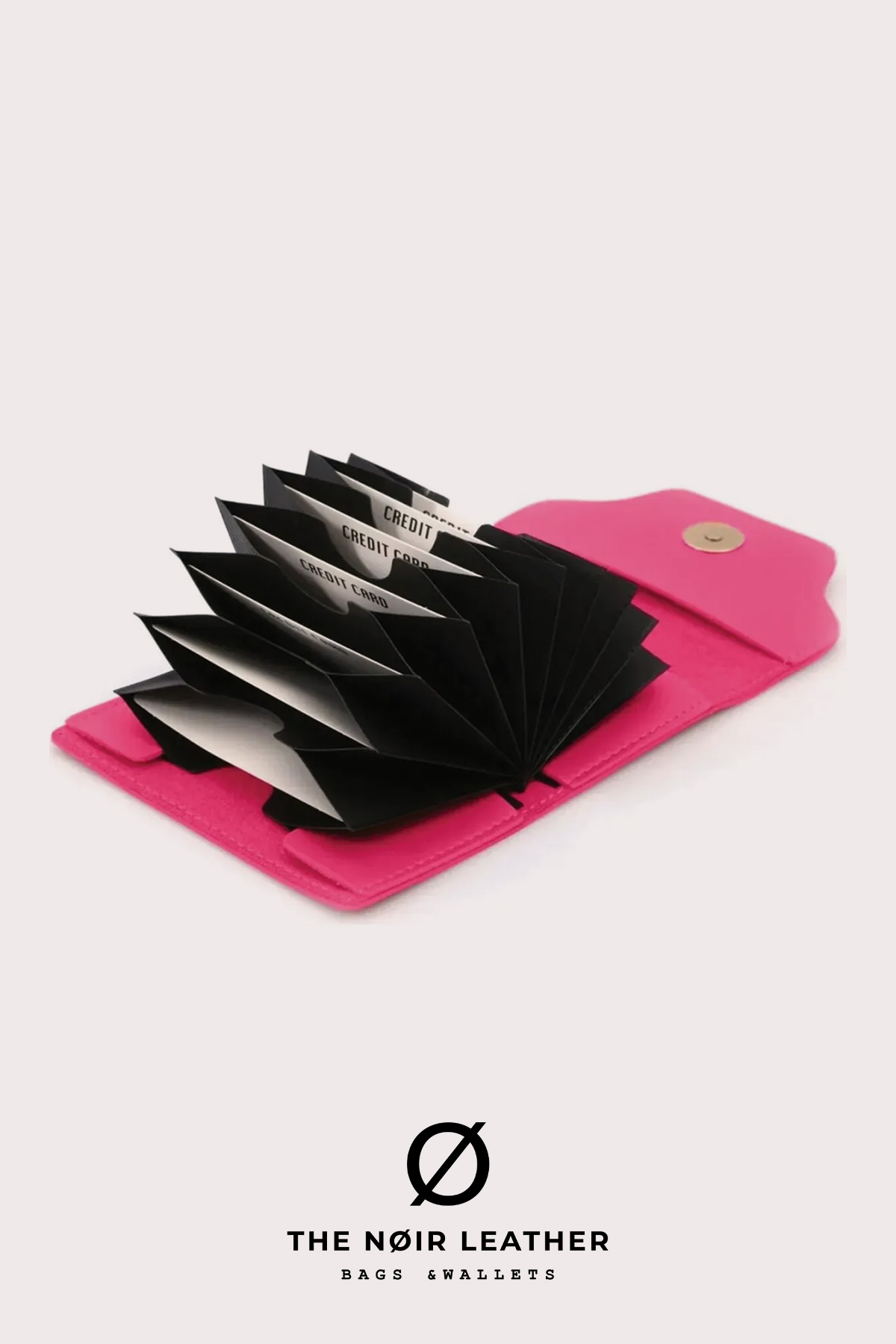 The Noir Leather Eliya Fuşya Akordion Kartlık görsel 2
