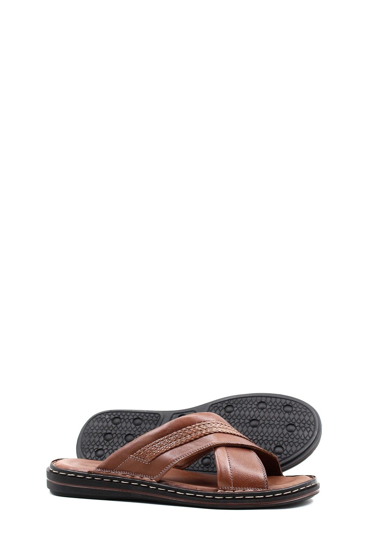 Ayakkabıhane Papuci Pentru Bărbați Din Piele Naturală, În Interior Și În Exterior, Bronzat 08128131278 Masculin - 42