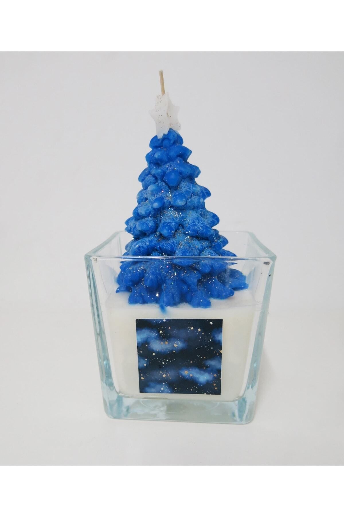 شمع و چراغ آبی Xl Pine Tree با مضمون Apple & معطر وگان 650 گرم  Missi