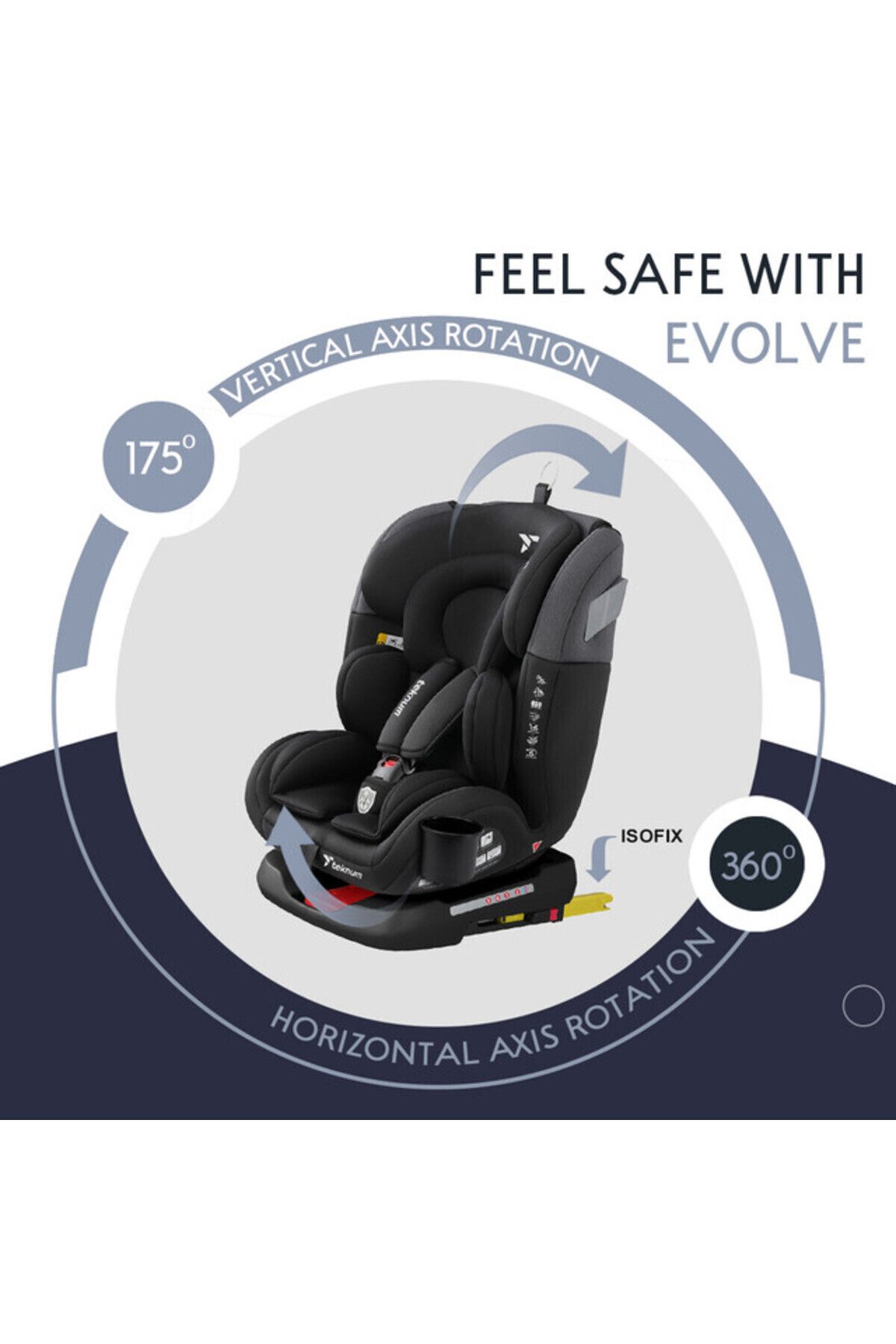 TEKNUM-Teknum Evolve 360° Car Seat 0 - 12yrs Black with Isofix 5