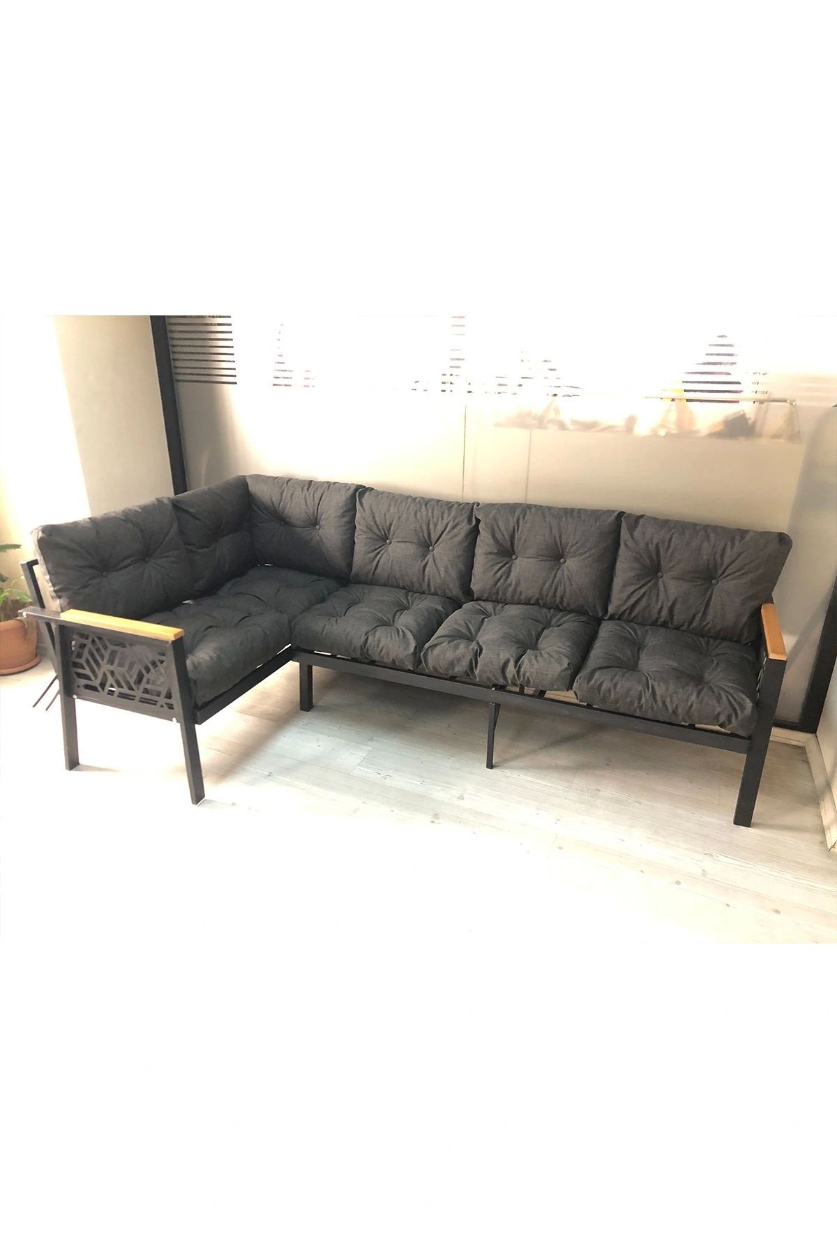 adımshops Miami melisa 3+2 Köşe Yön değiştirilebilir Koltuk Takımı Balkon-bahçe-kafe-çay Seti