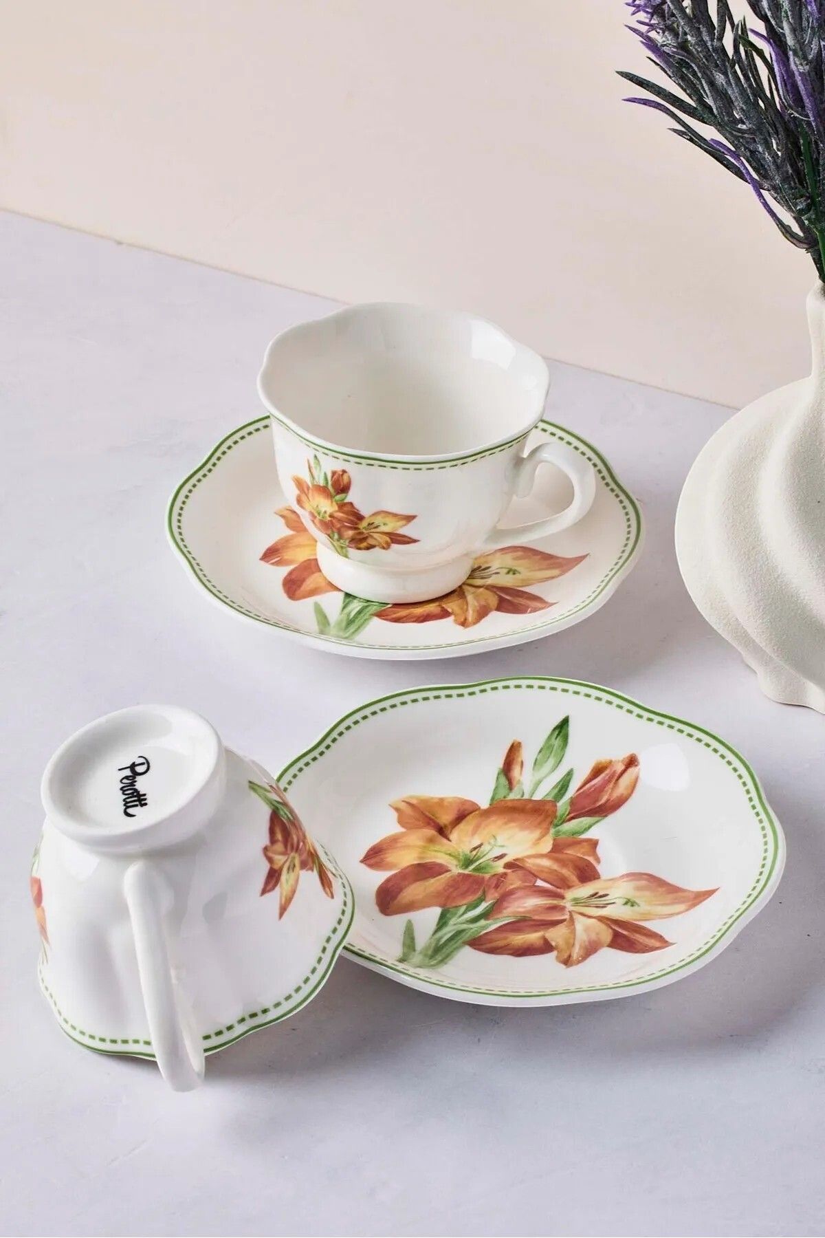 Evsun Home Collection-4 Piece Porcelain Coffee Set for 2 People 2