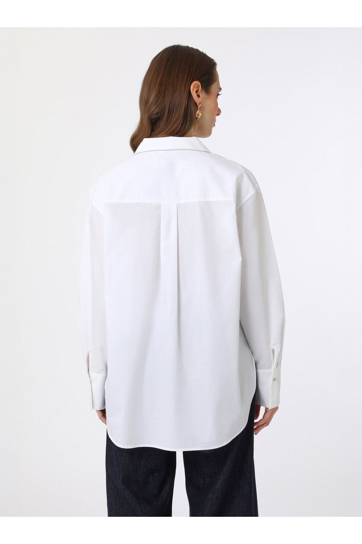 Benin-Wide Cuff Poplin Shirt - White - Benin 3