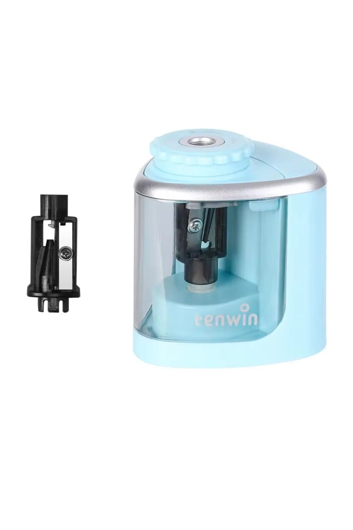 Choice-Blue TENWIN 1pc Electric Single Hole Pencil Sharpener, Suitable for 6-8mm Pencils, School/office Qui 1