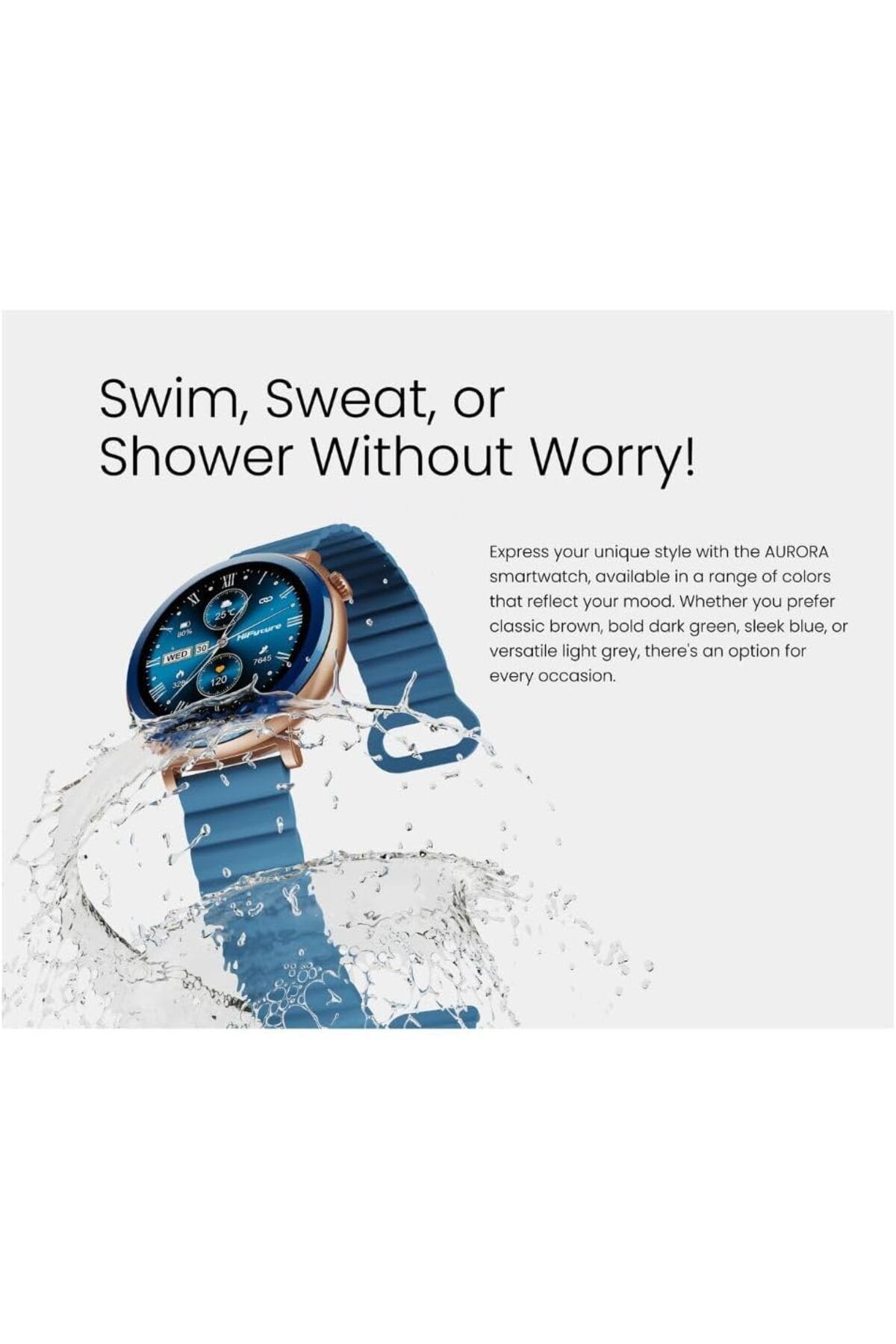 HiFuture-Smartwatch, 1.43" Amoled Display, Wireless Calling, Magnetic Strap, Syntra AI, Waterproof, Brown 3