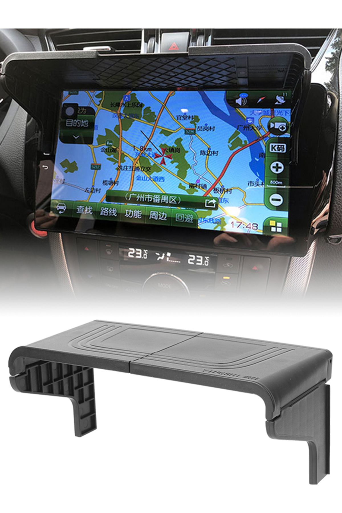 Choice-black GPS Anti-Glare Shield 7-12 Inch Interior Accessories Car GPS Navigation Sun Shade Auto Accesso 8