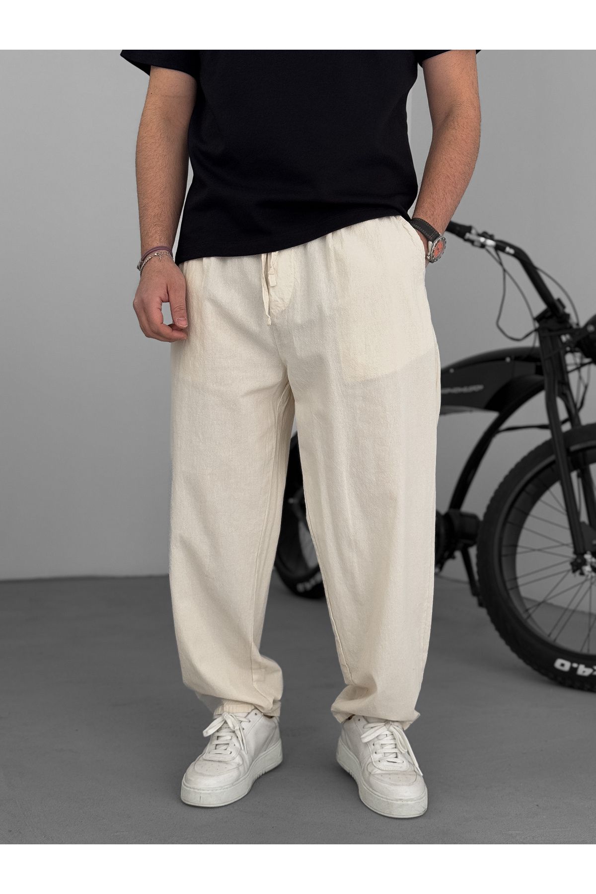 BYBASICMAN-Beige Fresh Fabric Basic Trousers Yp-5003 1