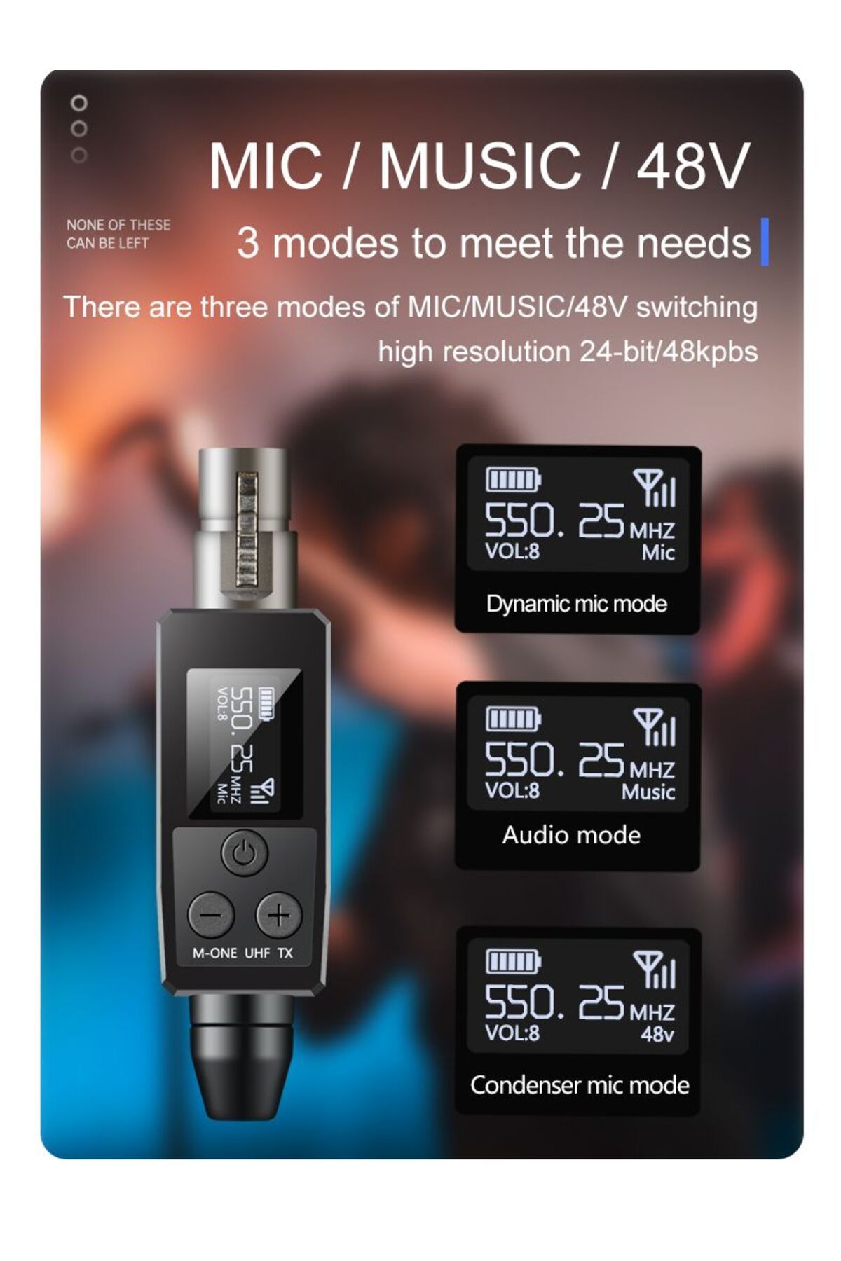 Choice-Vk-38 Uhf Wireless Microphone Converter Xlr Transmitter And Receiver For Dynamic Microphone Guita... 8