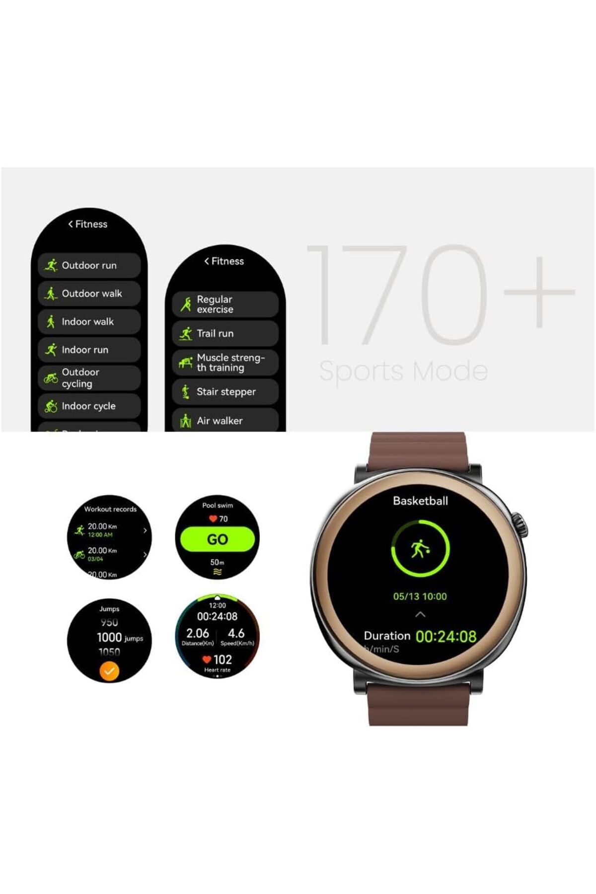 HiFuture-Smartwatch, 1.43" Amoled Display, Wireless Calling, Magnetic Strap, Syntra AI, Waterproof, Brown 7