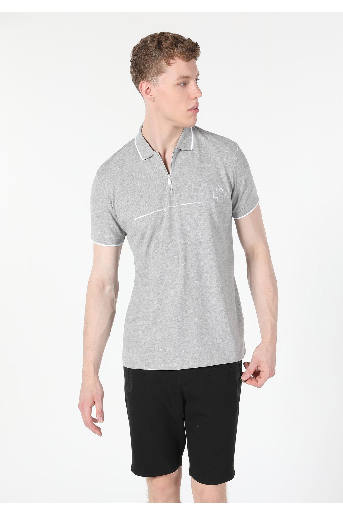 Colin's-Tricou cu mânecă scurtă pentru bărbați, cu guler polo, cu formă normală, gri Cl 1059561 6