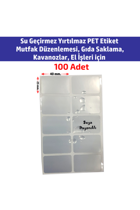 DİJİTAL BARKOD Su Geçirmez Yırtılmaz PET Etiket Mutfak Düzenlemesi, Gıda Sakl...