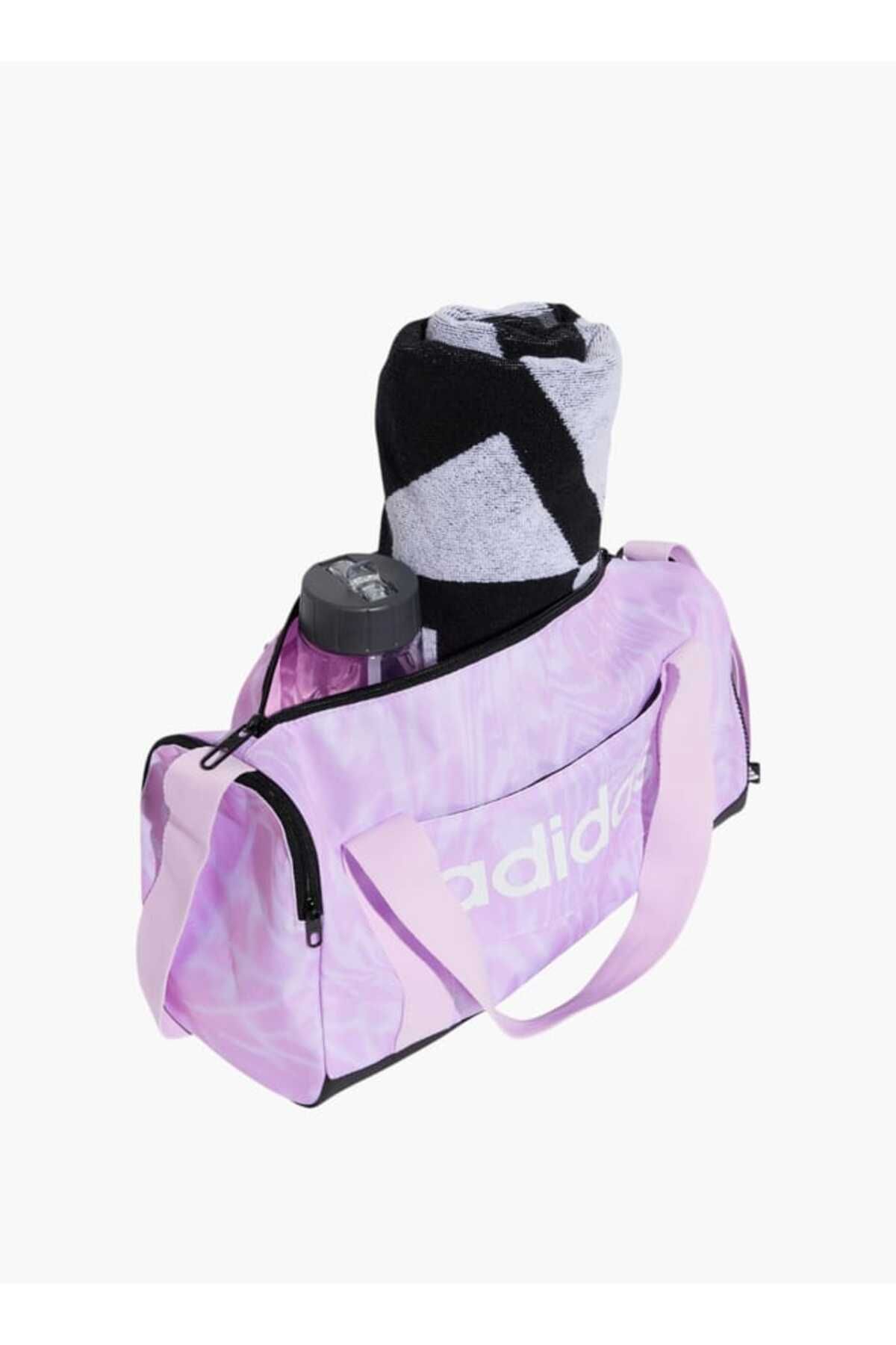 adidas-adidas Logo Print Duffel Bag with Zip Closure and Double Handle 3