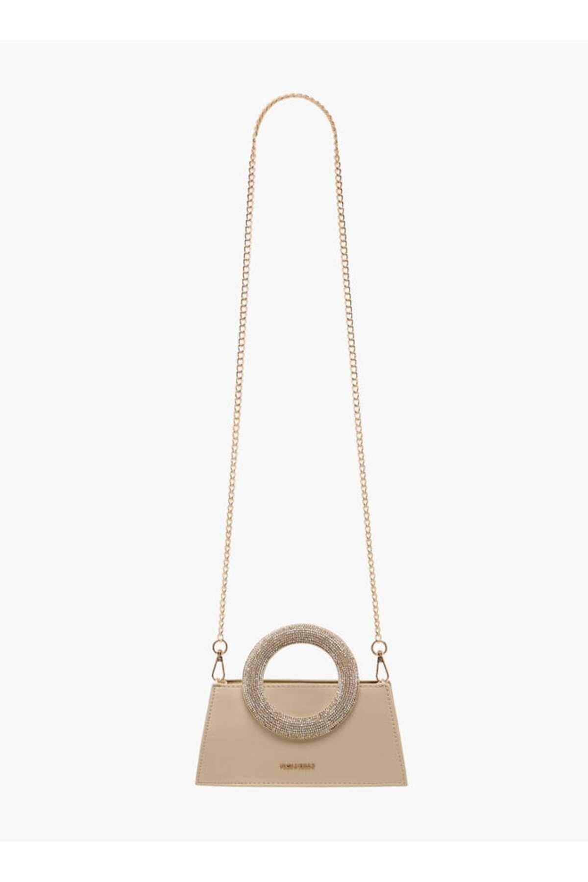 Flora Bella by Shoexpress-Flora Bella Embellished Sling Bag with Chain Strap and Magnetic Button Closure 2