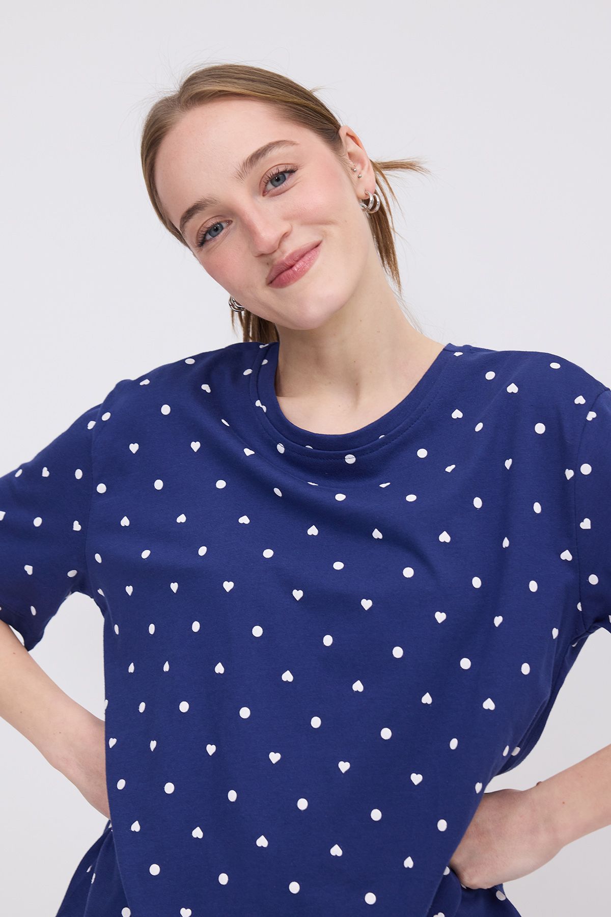 Addax-Set pijama cu model de inimă Sıh-15 4
