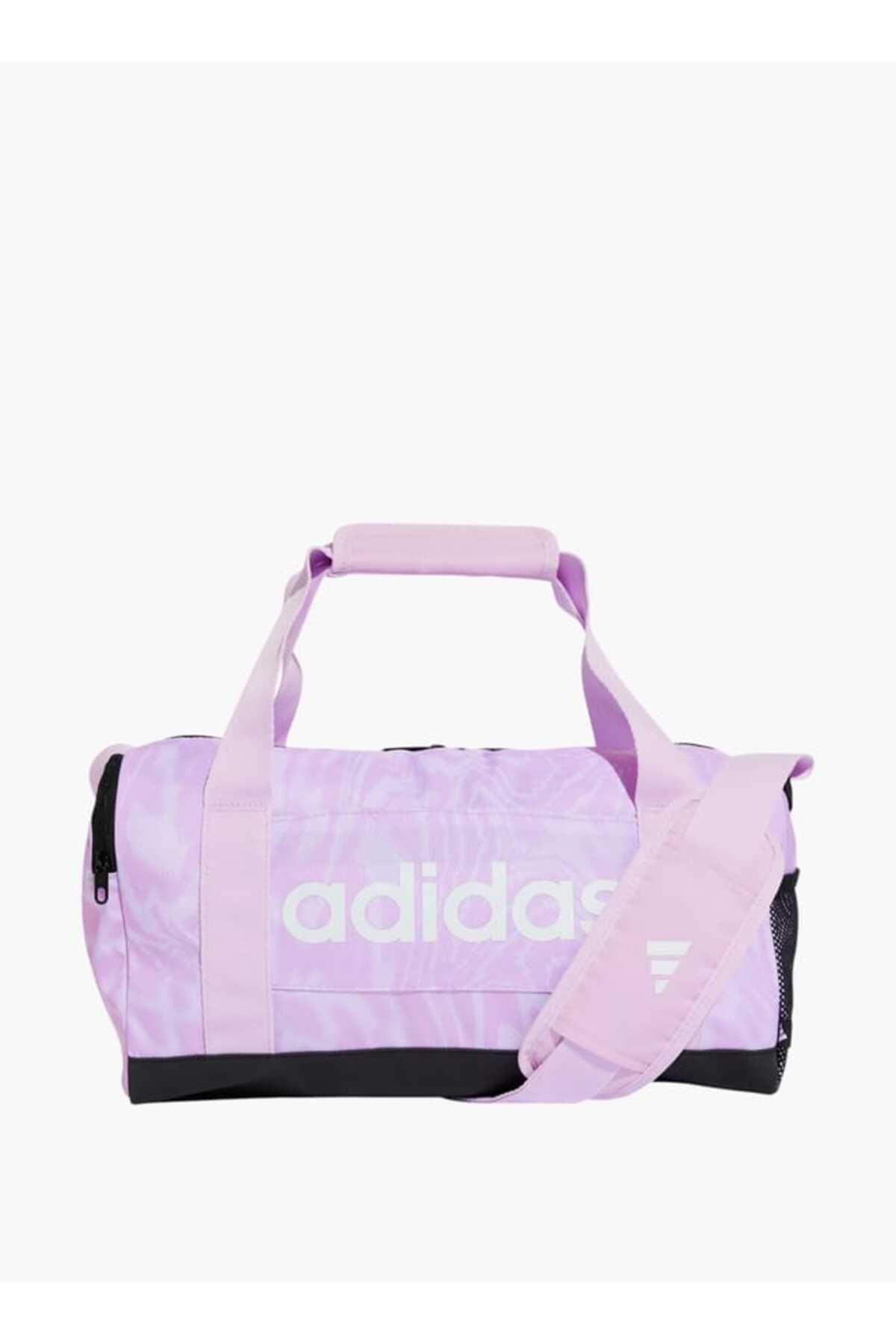 adidas-adidas Logo Print Duffel Bag with Zip Closure and Double Handle 1