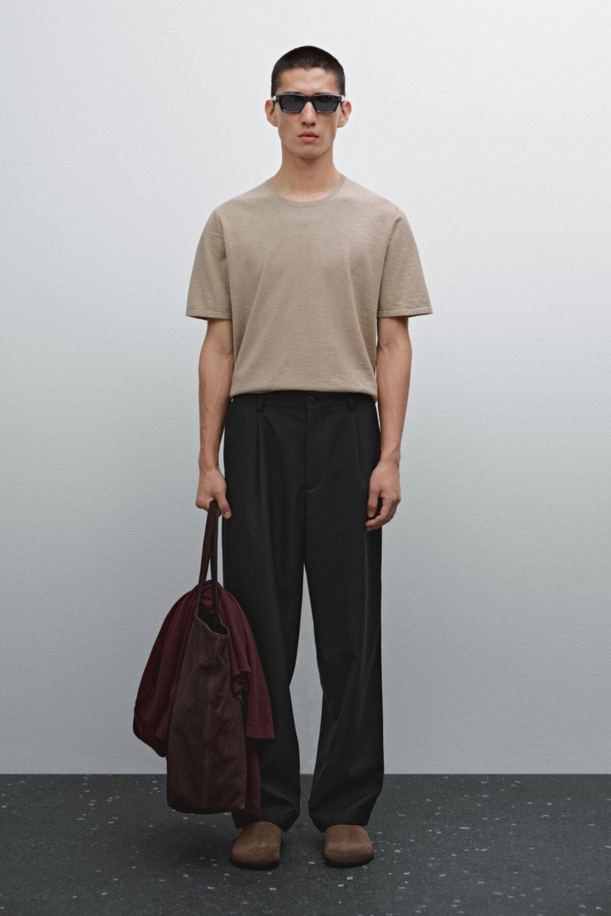 ژاکت آستین کوتاه بافتنی پنبه ای Massimo Dutti