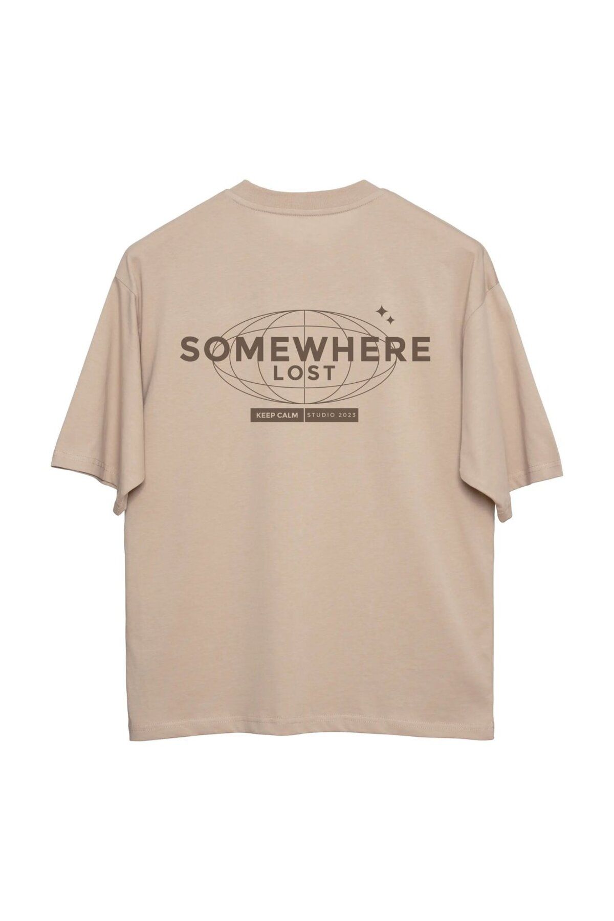 Coredra-Somewhere Oversize T-Shirt Men - Coffee with Milk 3