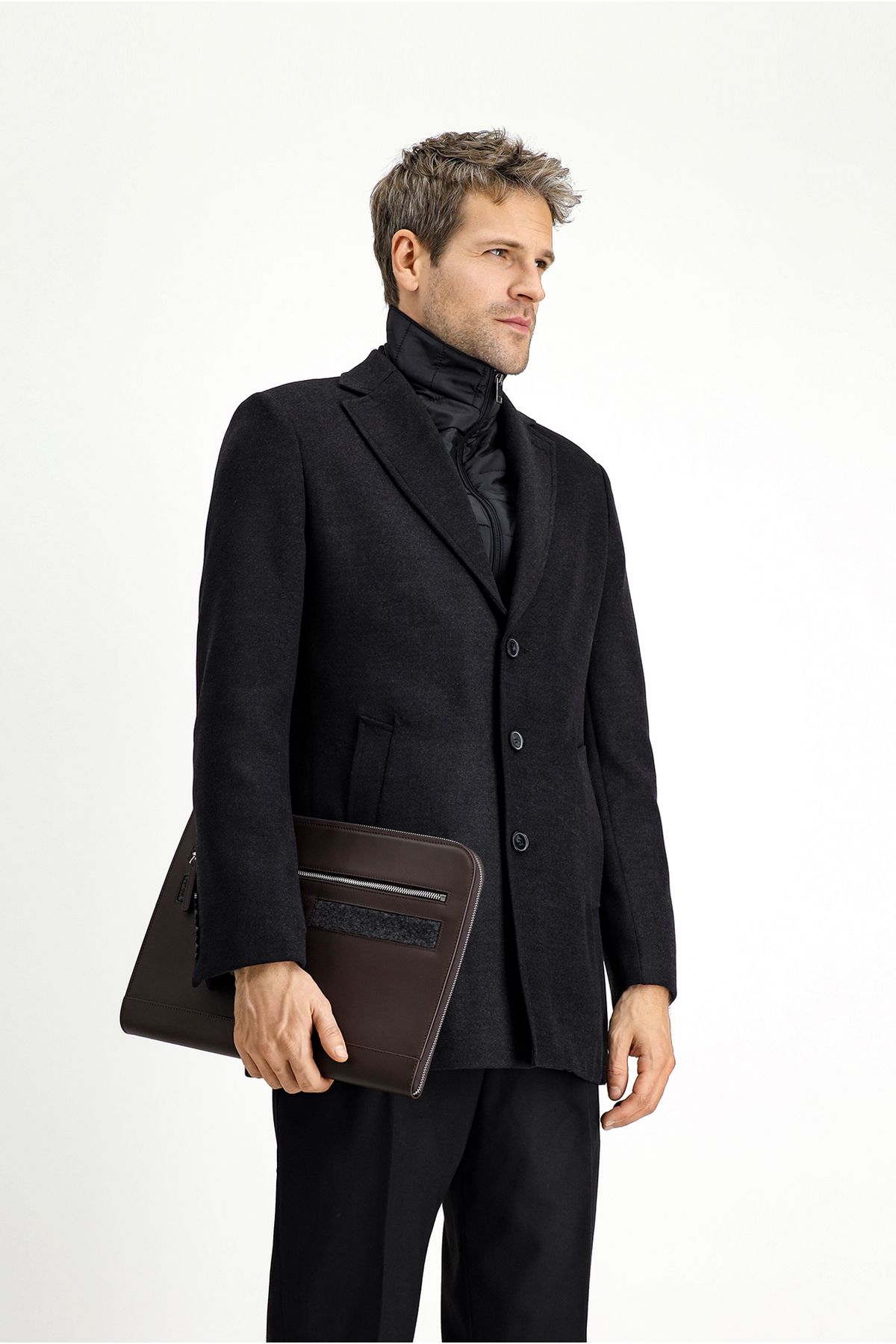 Kiğılı-Regular Fit Woolen Plain Coat 4