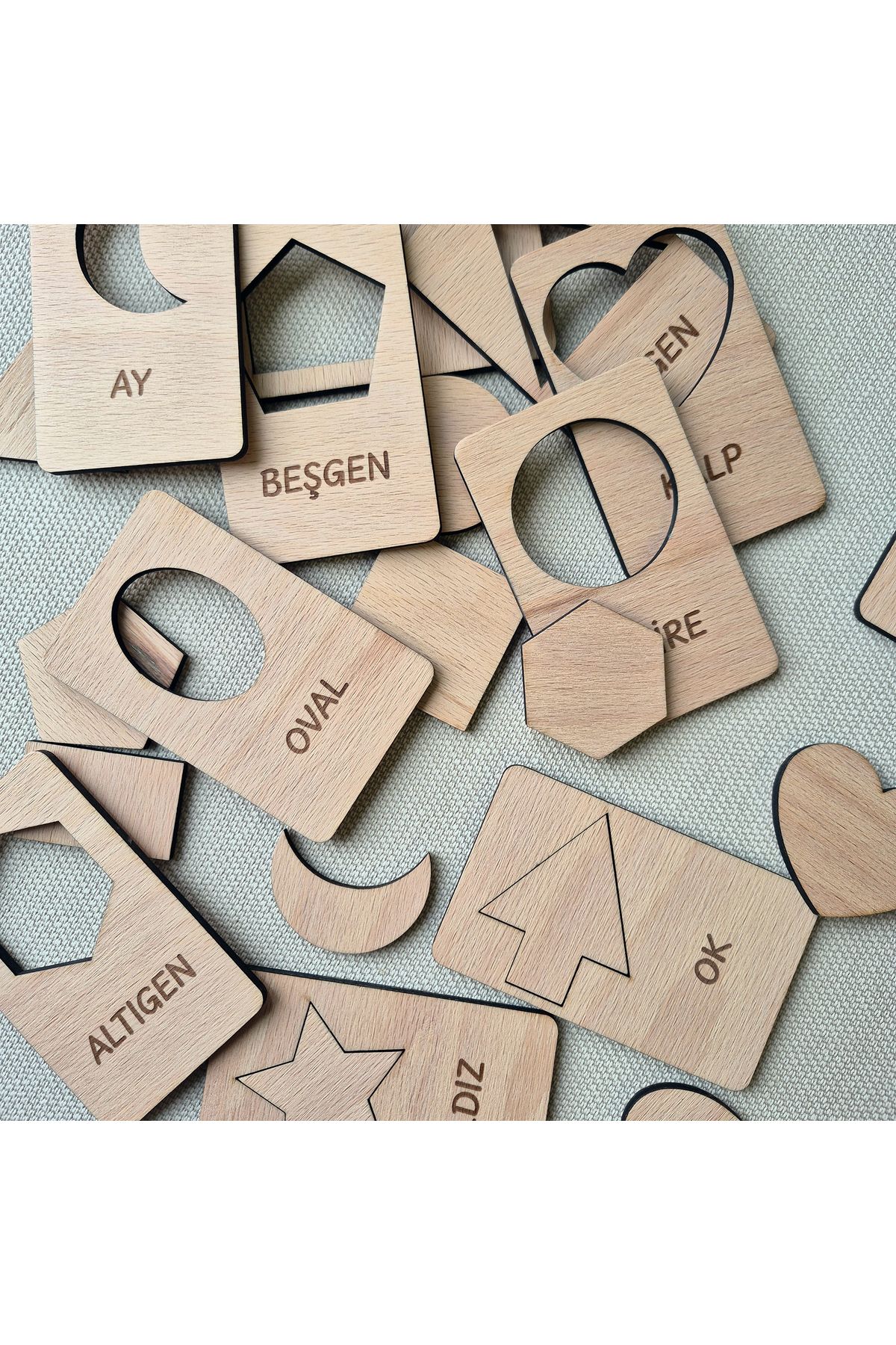 NewEastern-Wooden Montessori Learning Cards, Line Work and Matching, Geometric Shapes, Set of 12 6