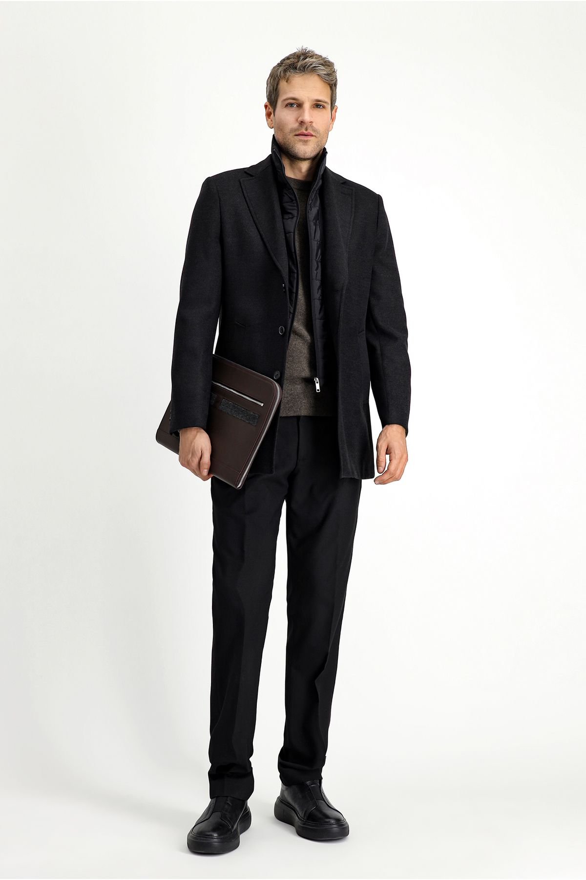 Kiğılı-Regular Fit Woolen Plain Coat 2