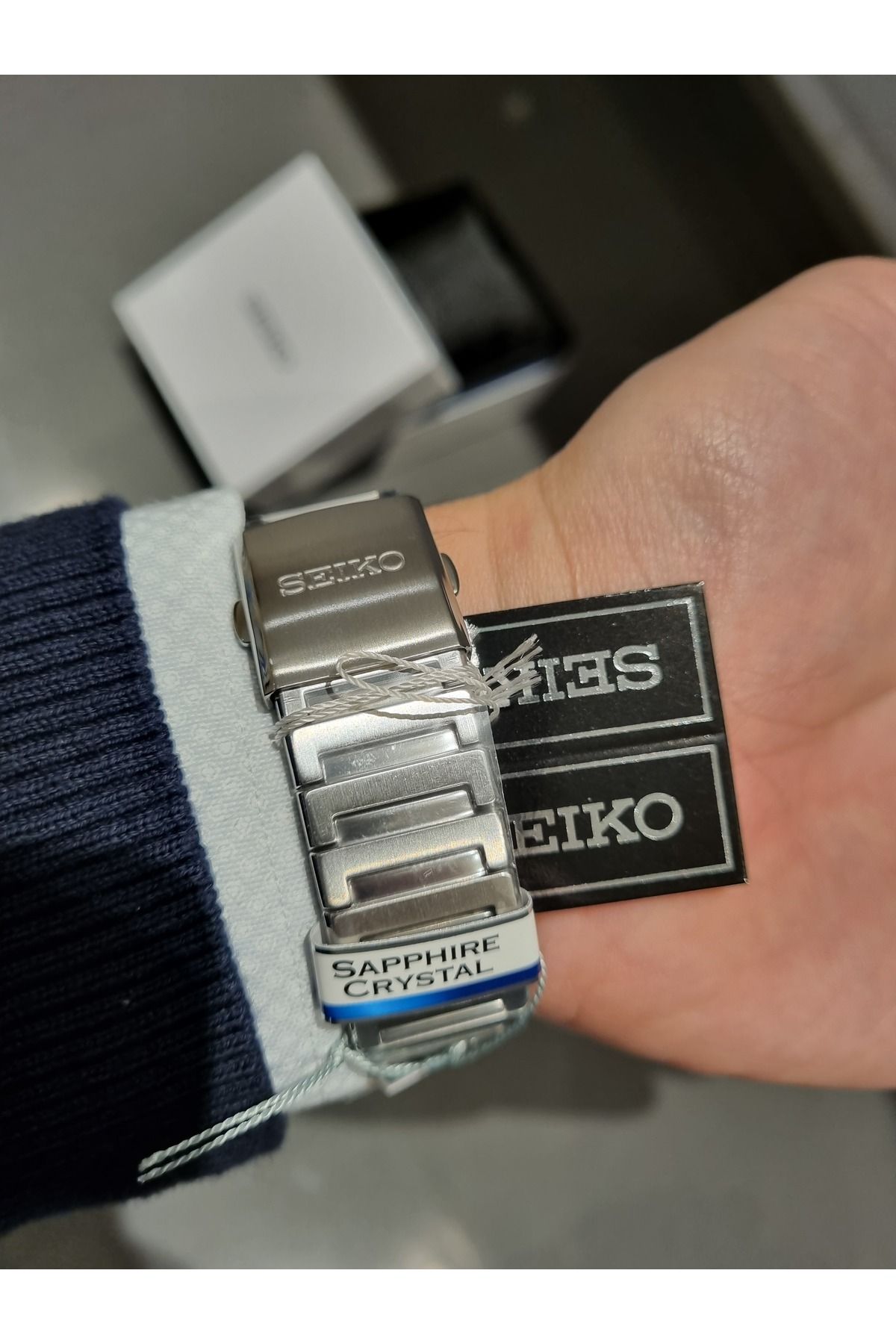 Seiko-ساعة يد سيكو - مقاومة للماء للرجال مع تقويم بقرص فضي 6