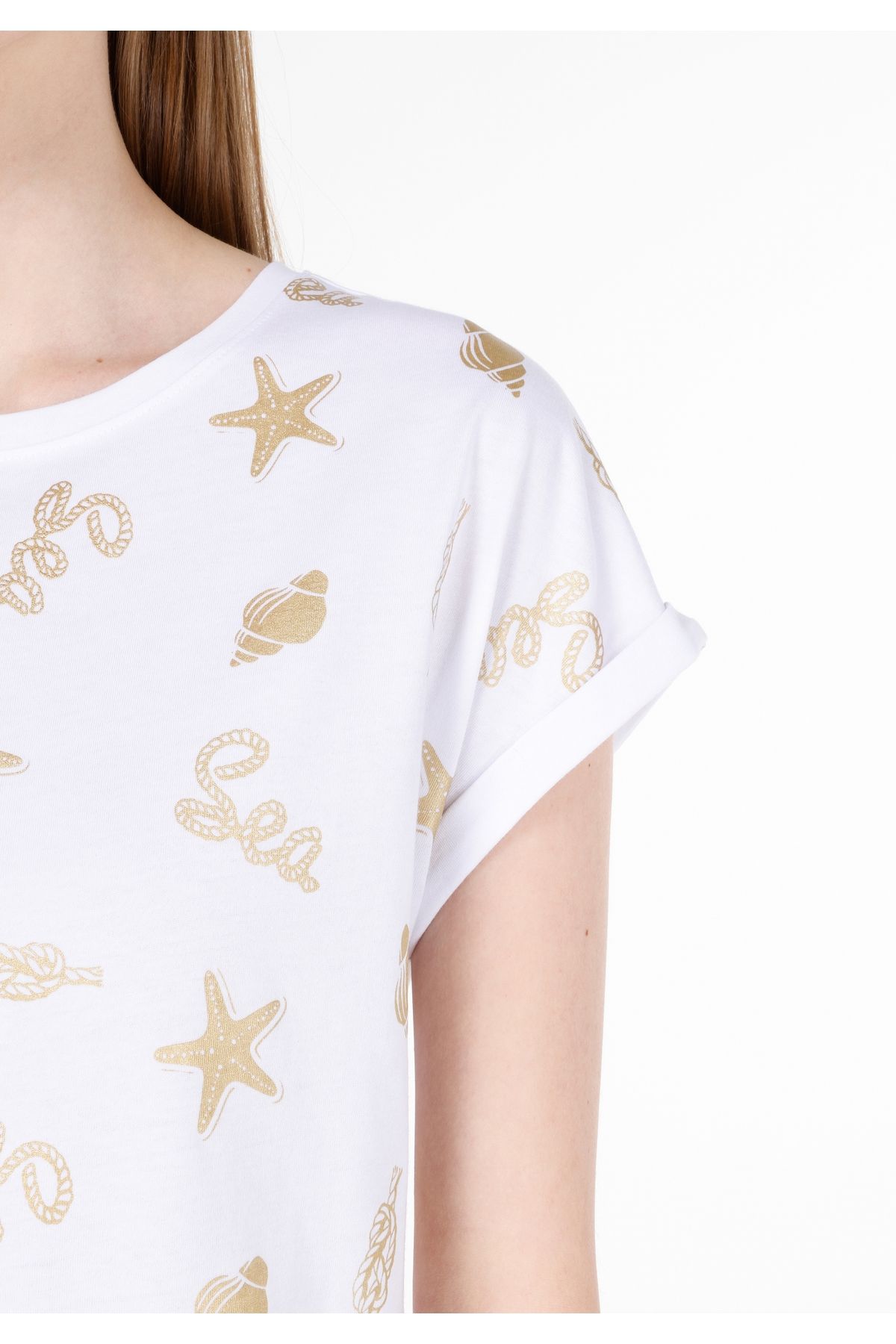 Colin's-Tricou alb pentru femei - mâneci 5