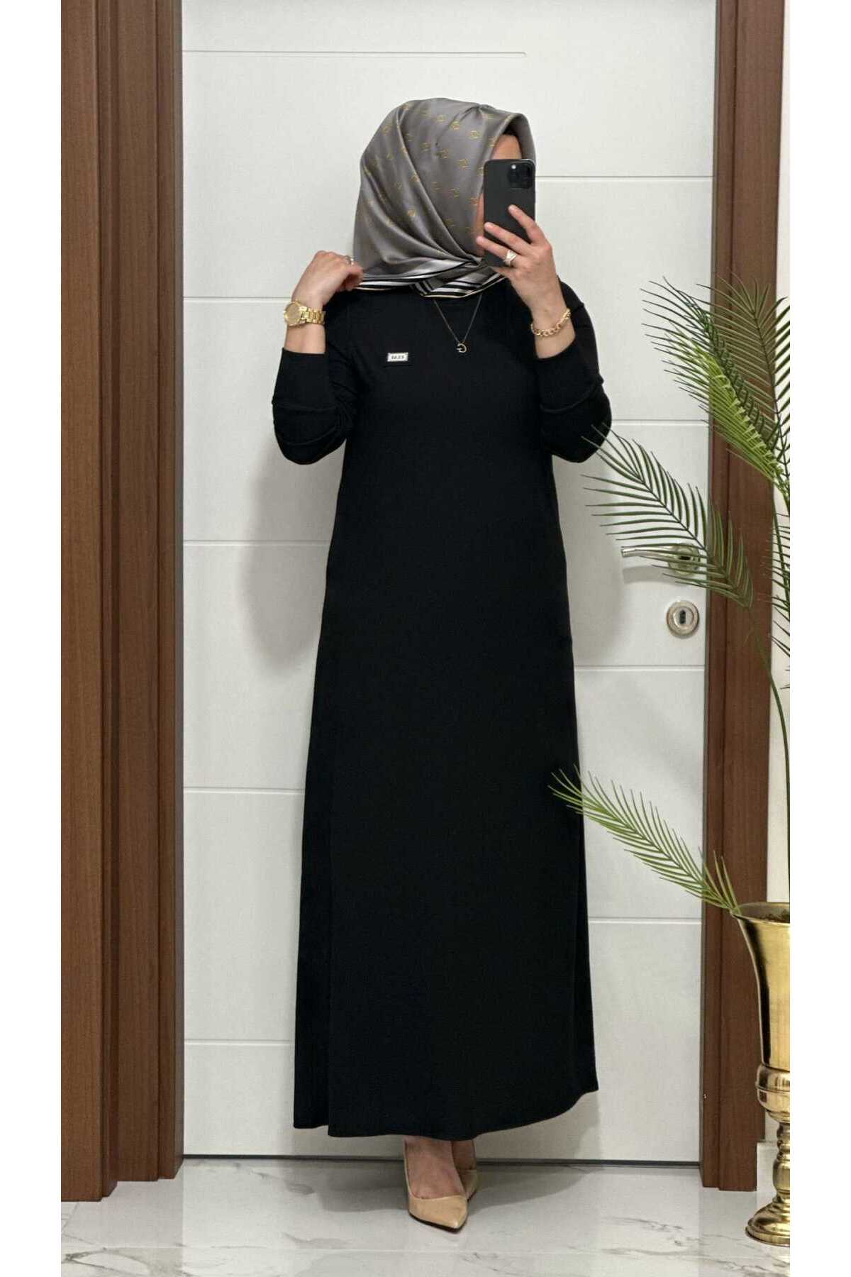 modasura  5888 K 60 SİYAH arma detay fitilli burgu kumaş beden elbise yeni sezon - Görsel 2