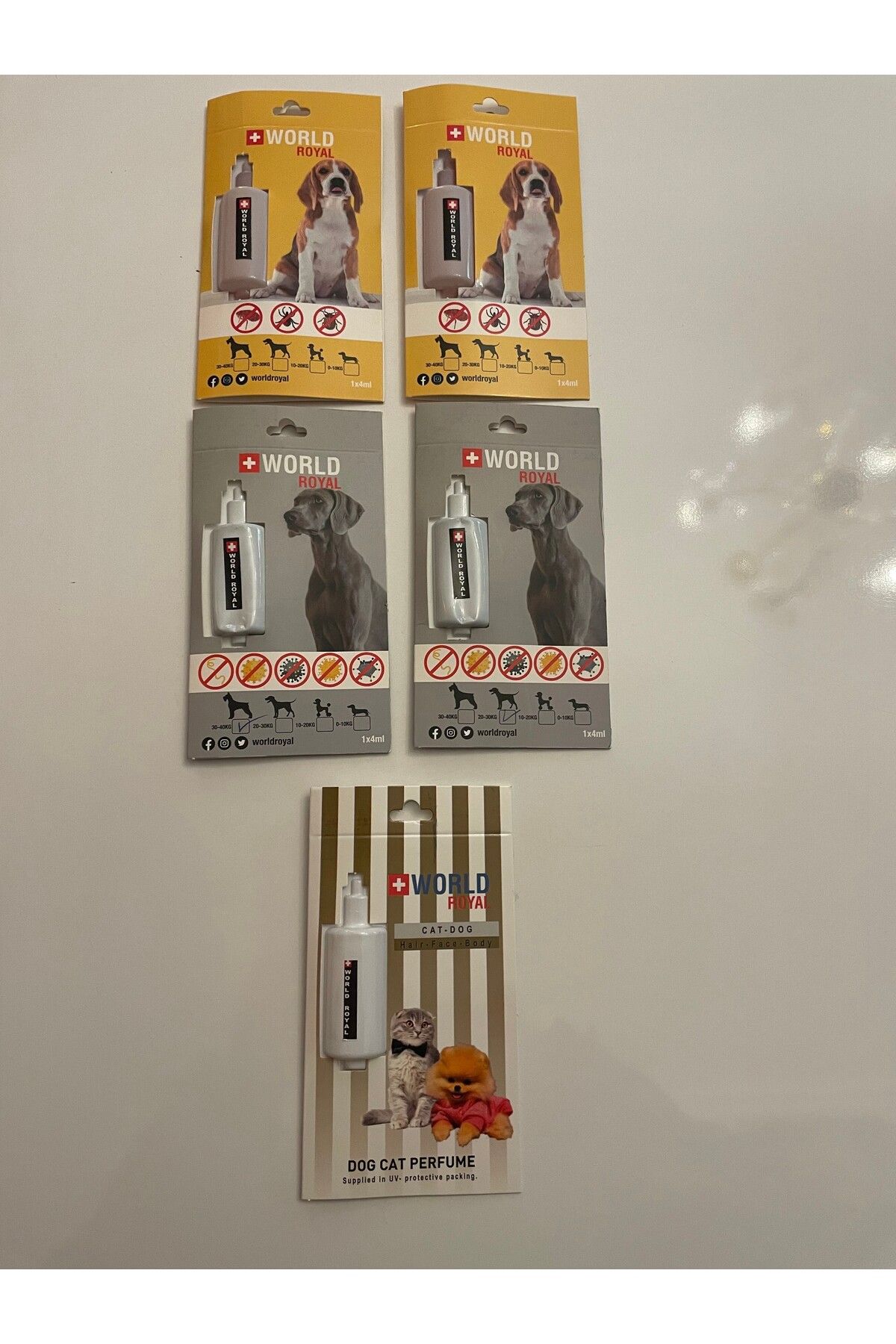 World Royal Köpek Iç ve Dış P.arazit Deri Bakım Damlası 4 Lü Paket 20-30 kg