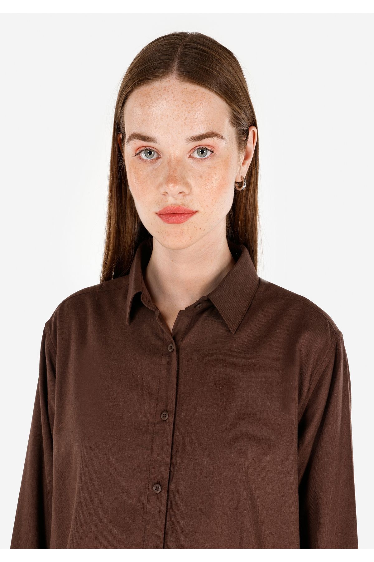 Colin's-Women's Brown Long Sleeve Shirt Regular Fit Cl 1070173 4