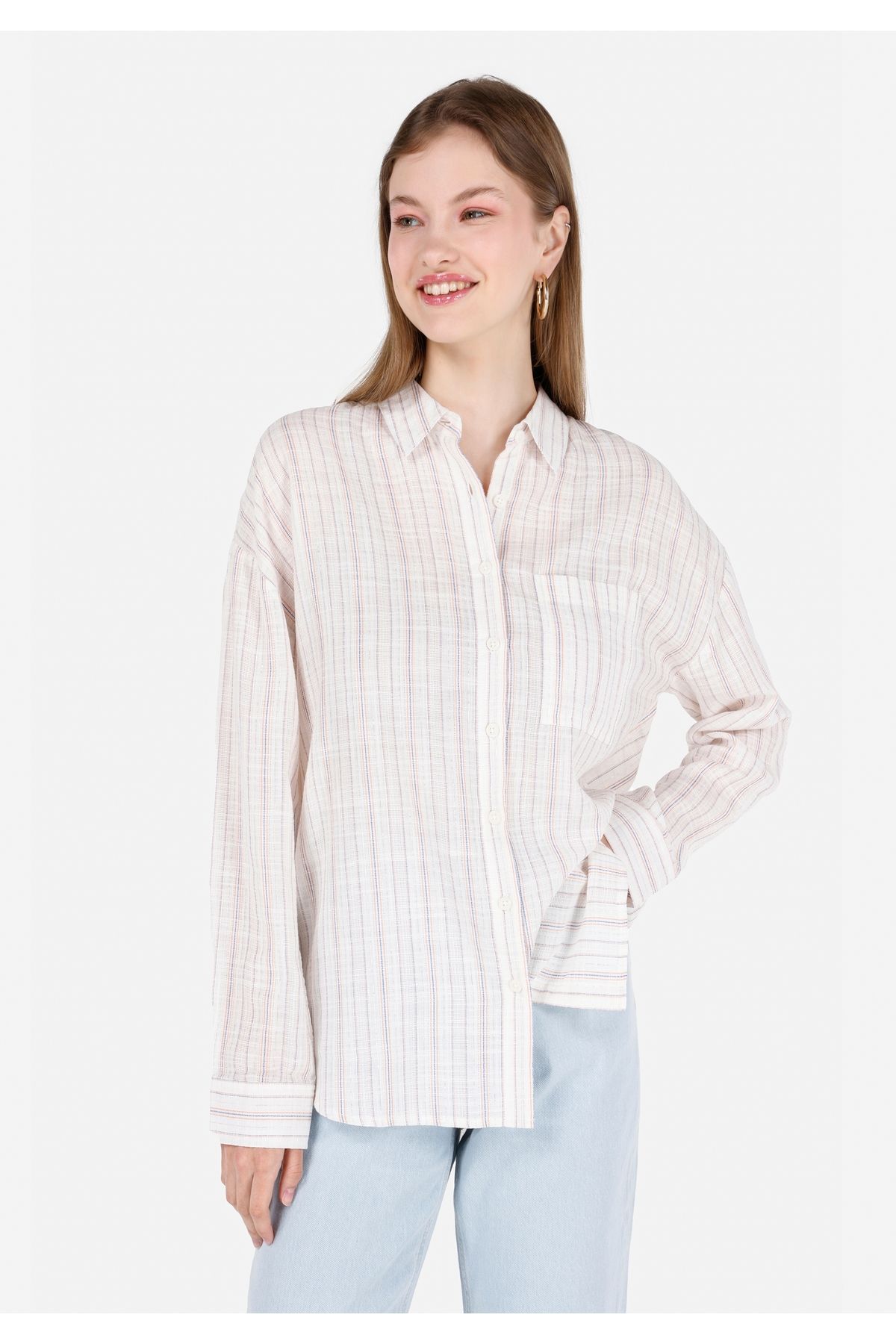 Colin's-Ecru Regular Fit Women's Shirt - Long Sleeve Cl 1068910 1