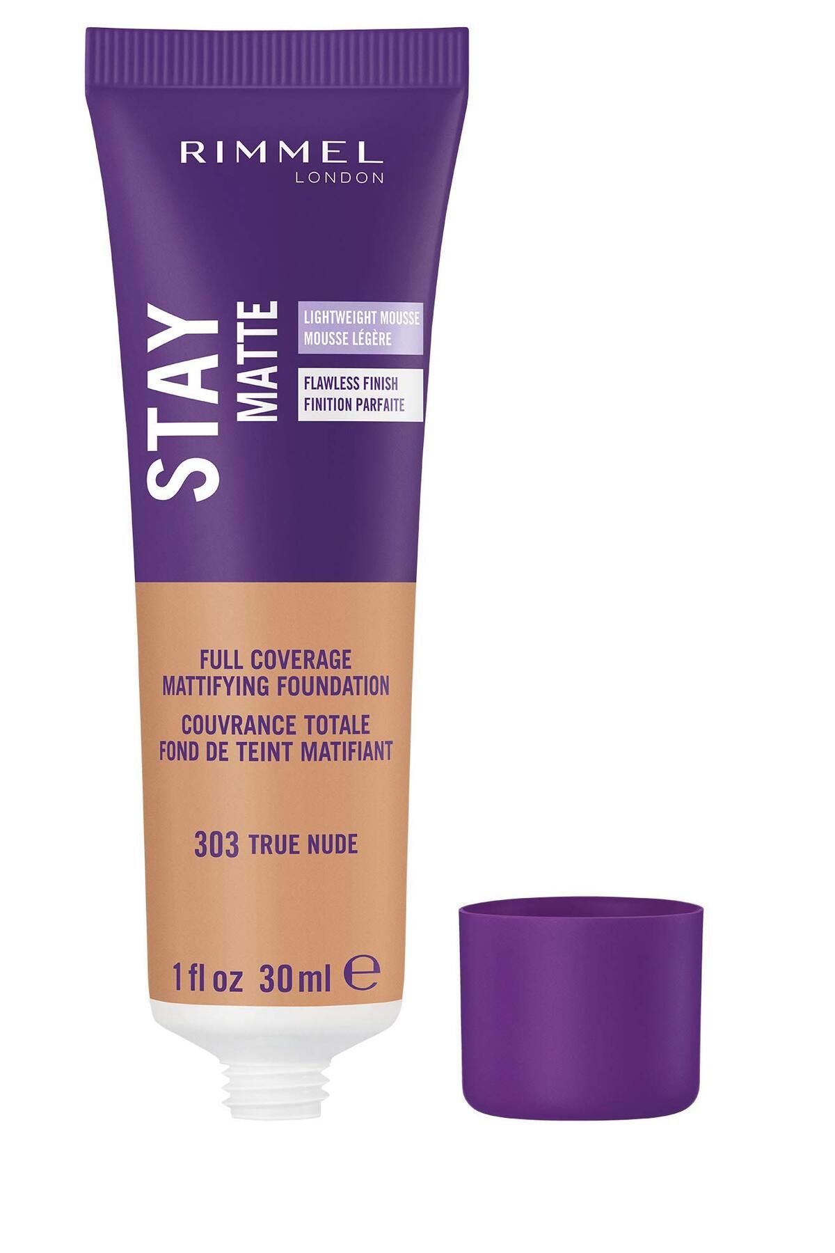 Rimmel-London Stay Matte Liquid Mousse - 303 True Nude - Lightweight, Shine Control, Oil-Free, 1oz 2